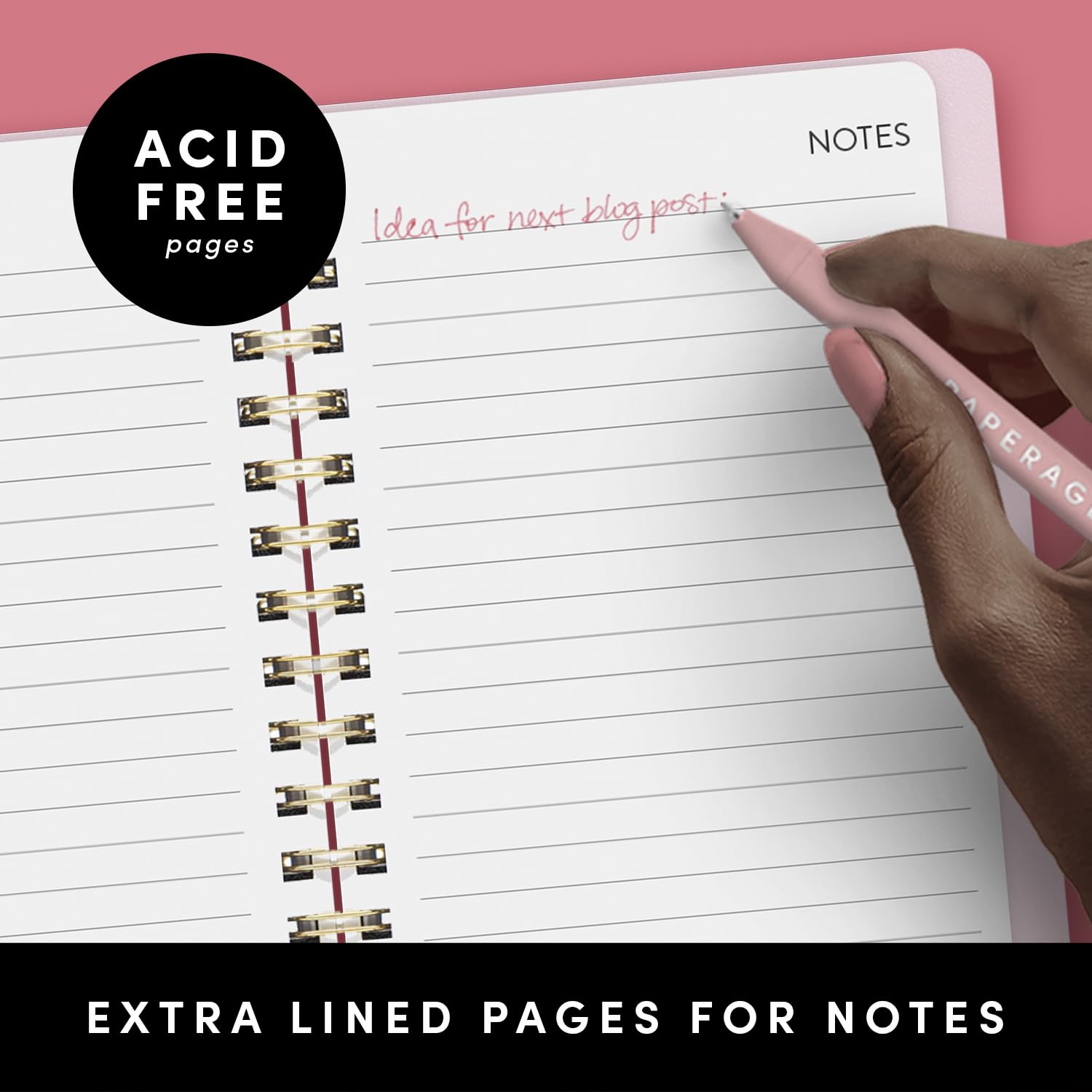 PAPERAGE 2025 Weekly & Monthly Spiral Planner - 12 Month Academic Calendar (Jan-Dec 2025), 5.5