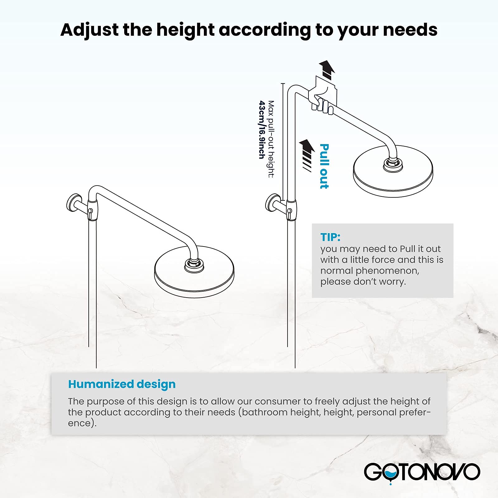 Gotonovo 8 Inch Matte Black Rainfall Shower System - Exposed Wall Mount Shower Faucet with Tub Spout, Handheld Spray & Double Cross Handles - Perfect for Bathroom, Outdoor & Modern Home Renovation