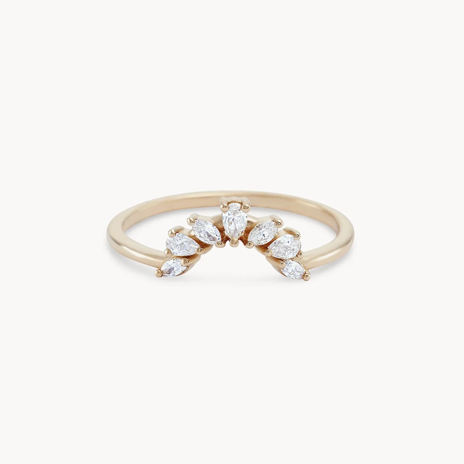 14K Yellow Gold & White Diamond Ablaze Band Ring - Elegant Wedding, Engagement, or Anniversary Jewelry for Women