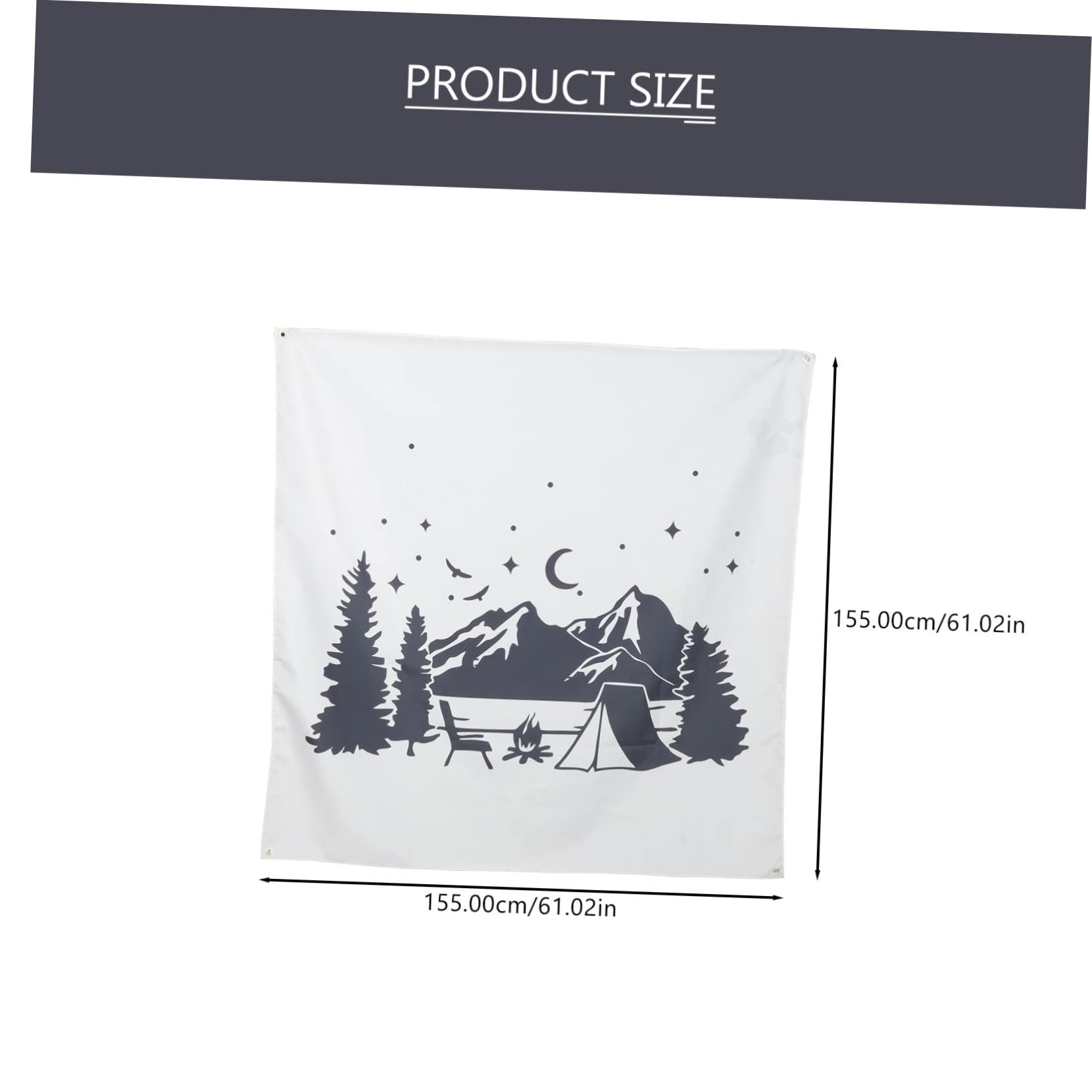 5pcs Outdoor Camping Flags - Durable Polyester Hanging Blankets for Wall Decor, Campsite & Backyard - Summer Photo Backdrop, Patio & Garden Party Decorations