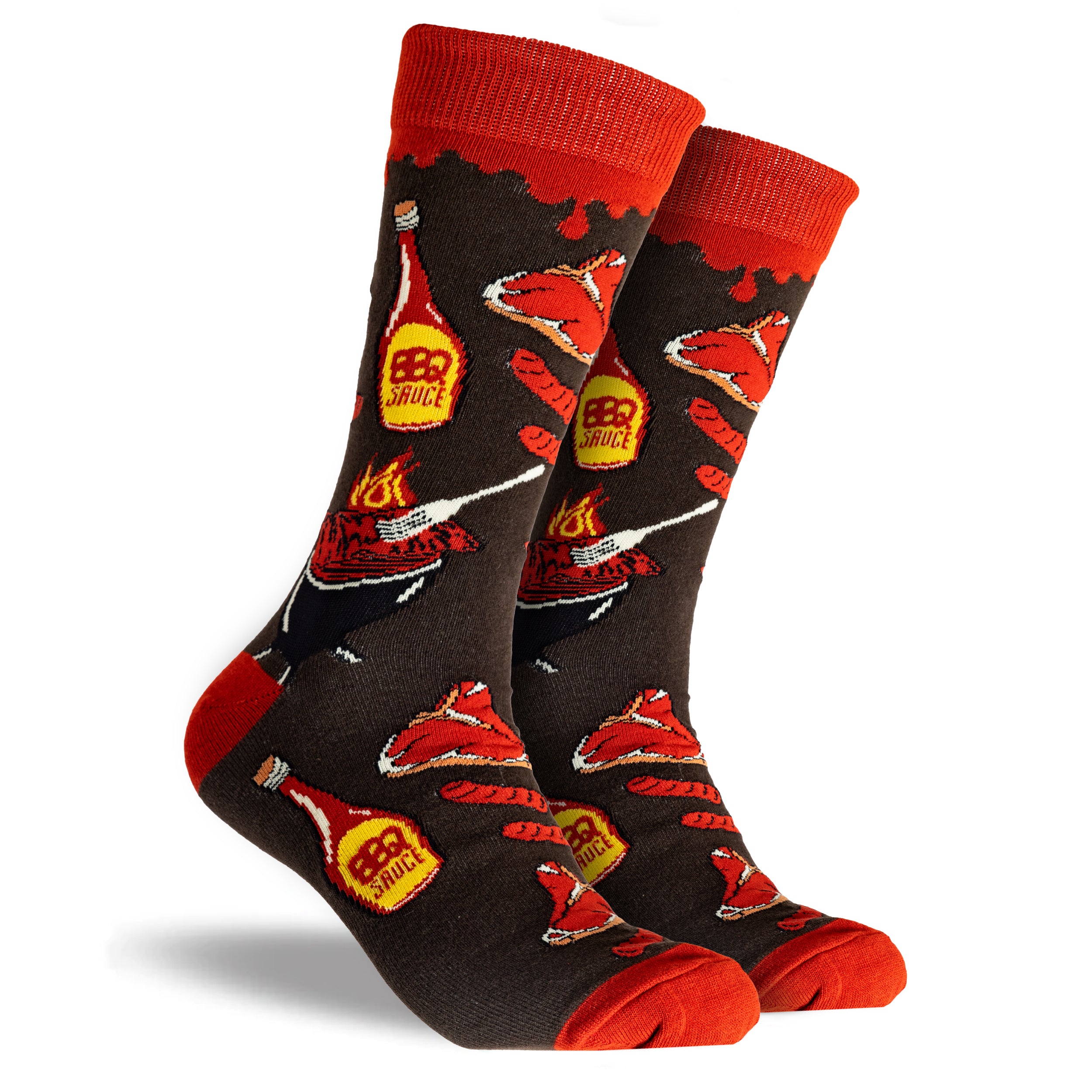 Men's Cotton Crew Socks 4-Pack Gift Box - Red | Comfortable & Breathable Athletic Socks for Running, Gym & Casual Wear