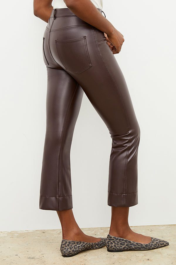 Archie Vegan Leather Pants in Brown | Stylish & Comfortable Vegan Leather Trousers for Women | Perfect for Casual Wear, Office & Night Out