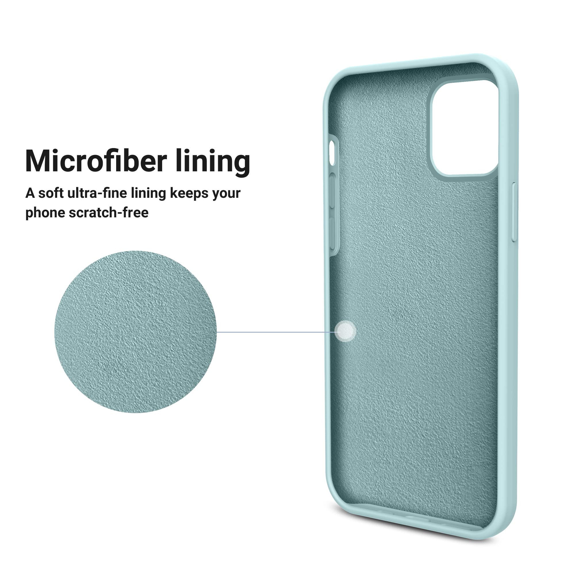 OTOFLY Premium Soft Liquid Silicone Case for iPhone 12 Pro Max (6.7 inch 2020) - Full Body Protection, Silky Smooth Touch, Shockproof Bumper Cover (Mint Cream) - Perfect for Daily Use, Work & Travel