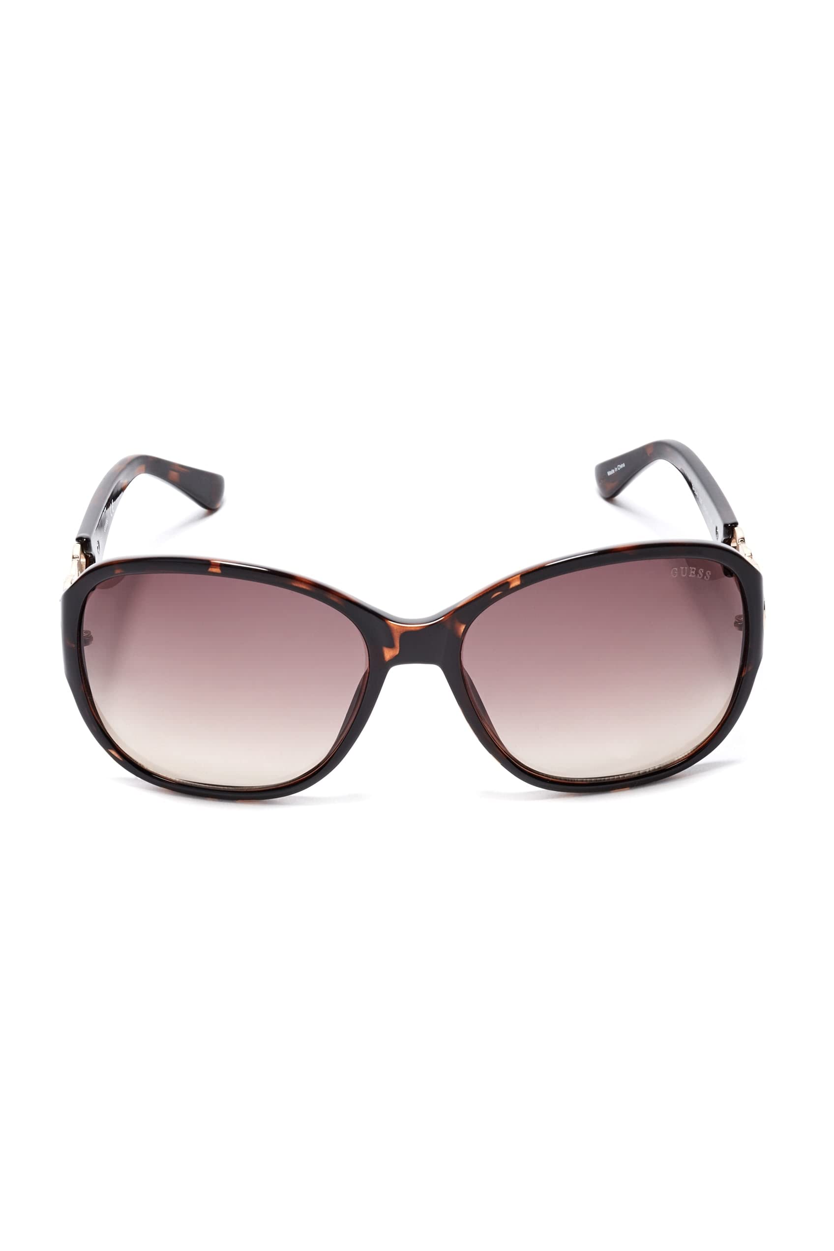 GUESS Women's GF6045 Sunglasses - Dark Havana/Gradient Brown Aviator Style - UV Protection & Polarized Lenses - Perfect for Driving, Beach & Outdoor Activities