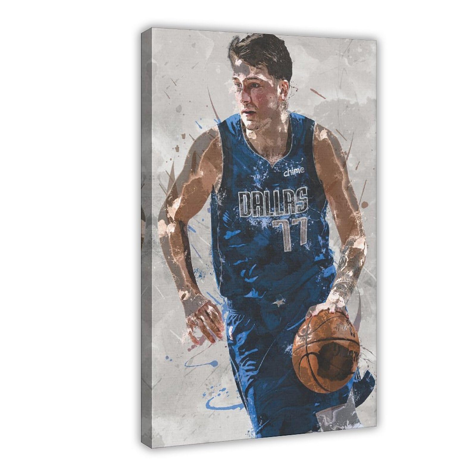 BAVIEN Luka Doncic Basketball Art Posters - 2 Pack Canvas Wall Art (20x30inch/50x75cm) - Sports Decor for Bedroom, Office & Man Cave - Perfect Gift for NBA Fans & Basketball Lovers - Ideal for Game Rooms, Sports Bars & Fan Cave Decorations