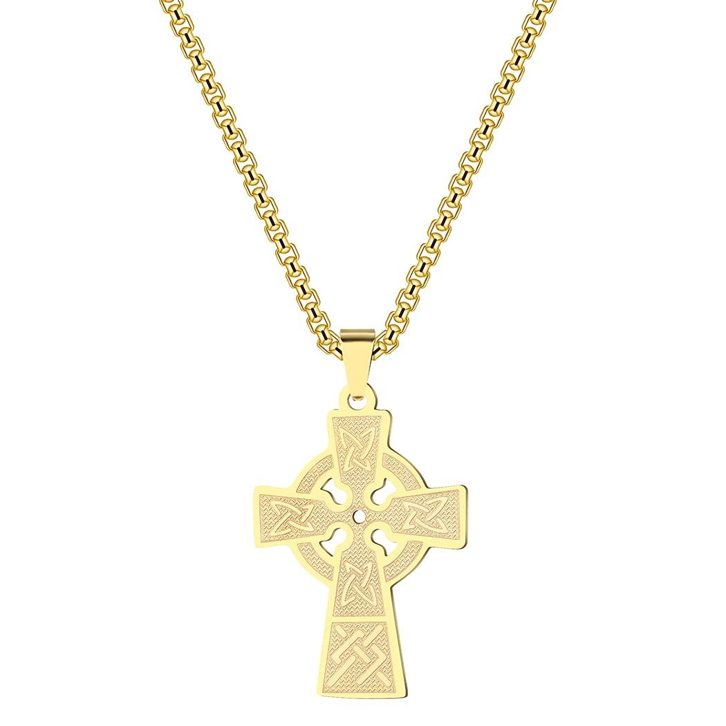 Chengxun Cross Charm Necklace - Stainless Steel Pendant for Men & Women - Unisex Jewelry Gift for Christmas, Birthday & Everyday Wear