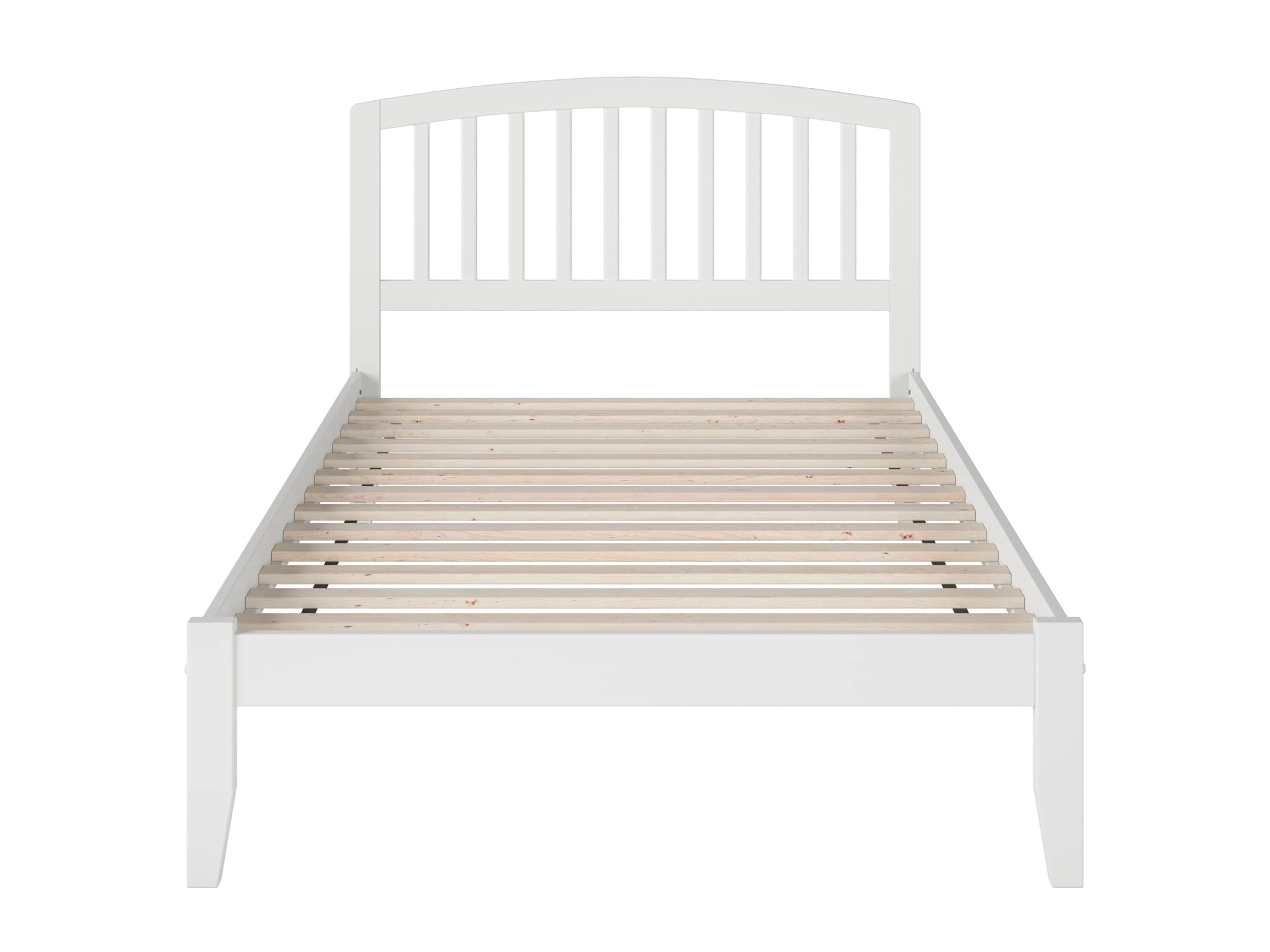 Atlantic Furniture AR8831002 Richmond Full Size Platform Bed with Open Foot Board - White | Modern Minimalist Bed Frame for Small Spaces & Guest Rooms