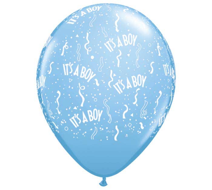 11 Inch 'It's a Boy' Blue Latex Balloons - Pack of 12 for Baby Shower Decorations, Gender Reveal Party & Newborn Celebrations