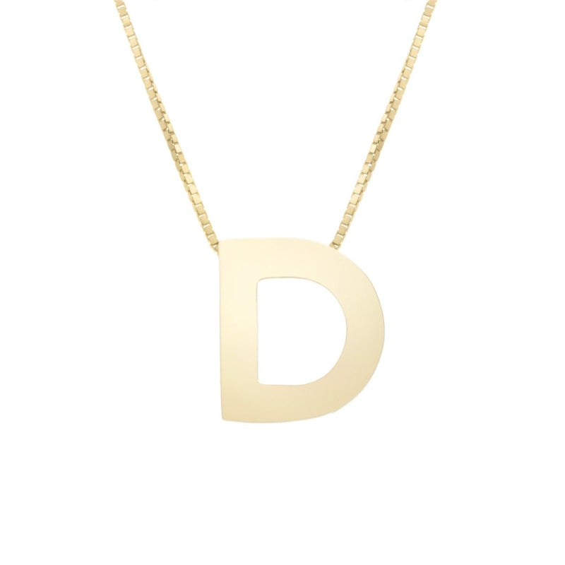 14K Gold Block Letter Initial Necklace - Personalized Monogram Pendant for Women - Perfect for Birthdays, Anniversaries & Gifts