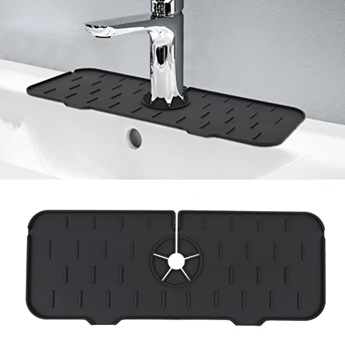 Silicone Faucet Mat for Kitchen Sink - Splash Guard & Water Catcher Drip Protector for Countertops, Granite, Bar, RV - Ideal for Kitchen, Bathroom, and Outdoor Use