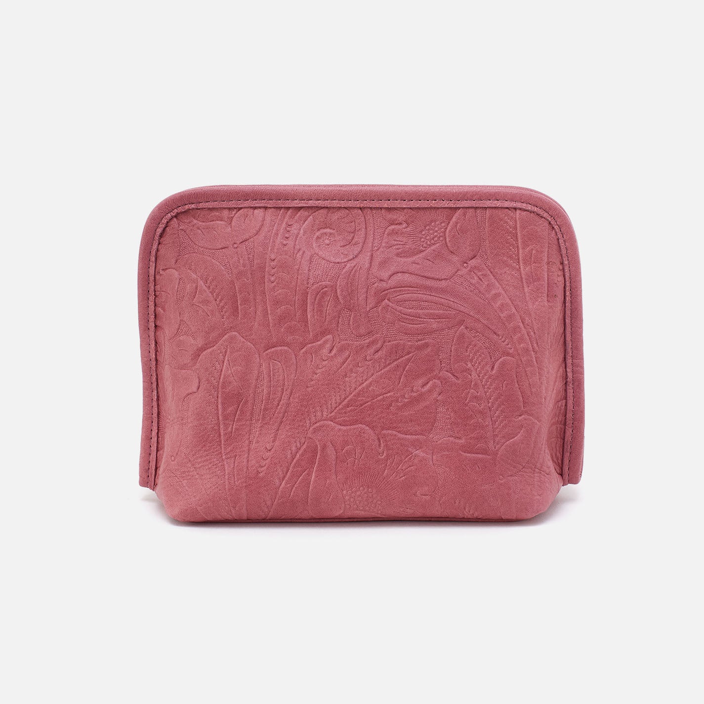 Premium Leather Cosmetic Pouch - Embossed Mauve Beauty Case for Makeup & Travel Accessories | Perfect for Organizing Brushes, Lipsticks & Skincare On-The-Go