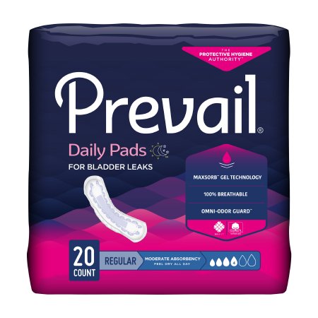 Prevail Bladder Control Pads for Women - Moderate Absorbency, Discreet & Comfortable Incontinence Protection - Ideal for Daily Use, Travel & Active Lifestyles