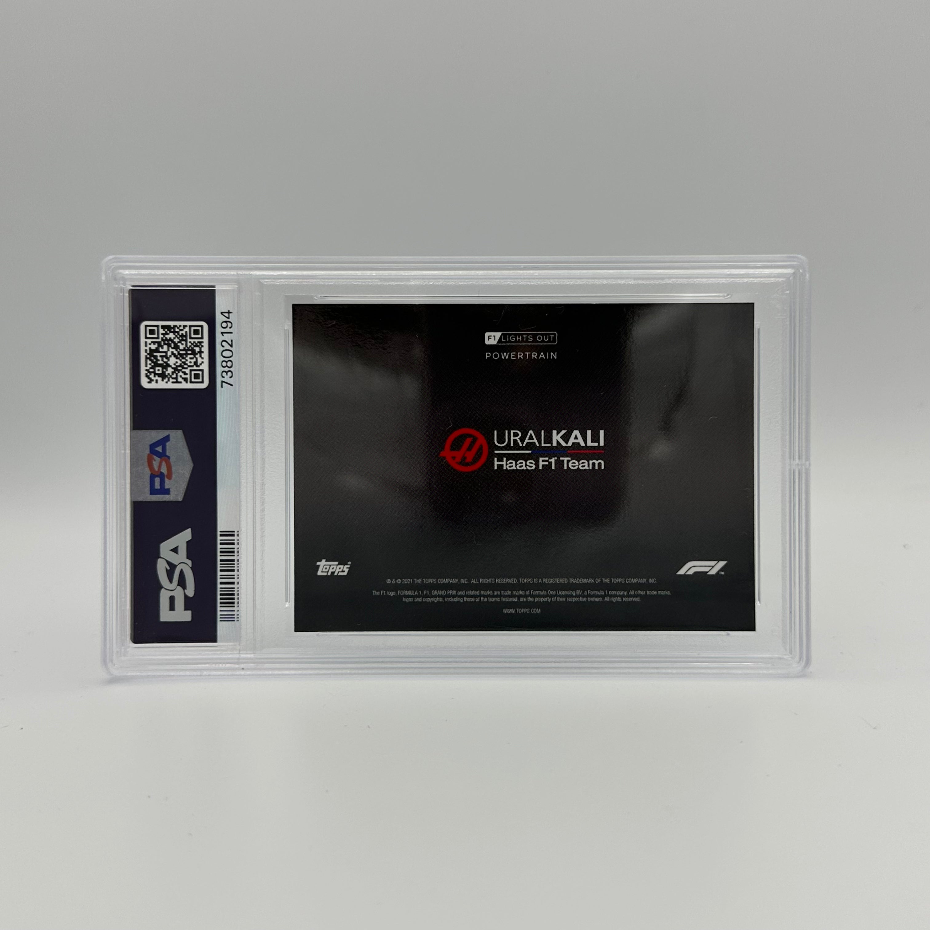 PSA 10 59/99 Uralkali Haas F1 Team Power Train Blue - Rare F1 Collectible for Display & Racing Enthusiasts