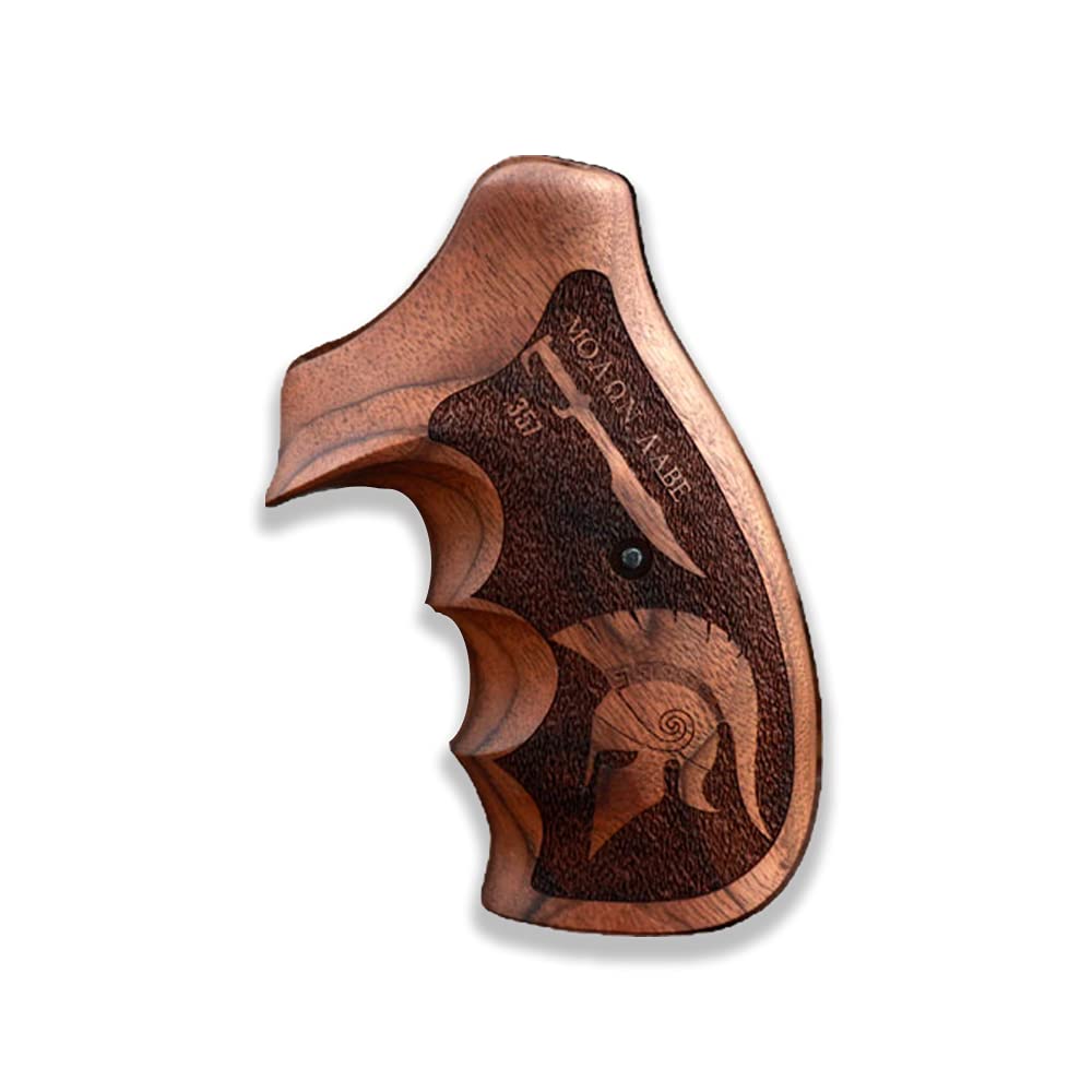 Smith Wesson N Frame Round Butt Compatible Walnut Handgun Grip - Premium Wood Pistol Grip for Revolvers, Perfect for Shooting Range & Home Defense