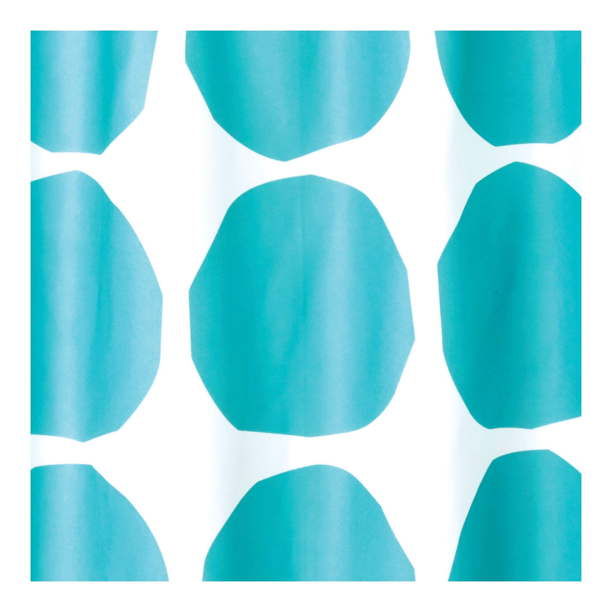 iDesign Teal Dot Shower Curtain - Waterproof Bathroom Decor for Modern Homes | Perfect for Bathrooms, Guest Suites & Dorm Showers