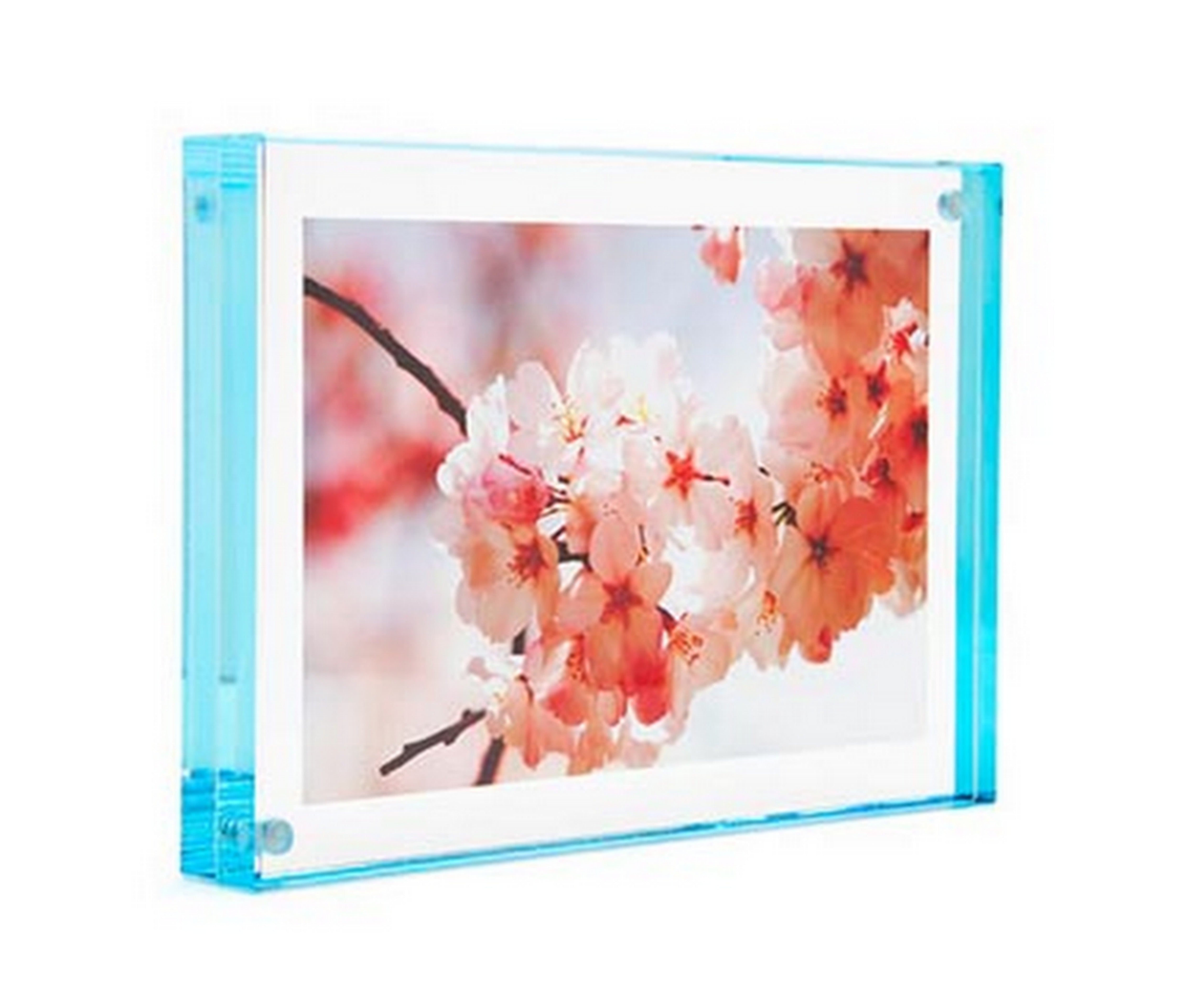Canetti Color Edge Magnet Frame - Pastel Aqua 5x7 Inch Photo Display - Perfect for Refrigerator, Office & Home Decor