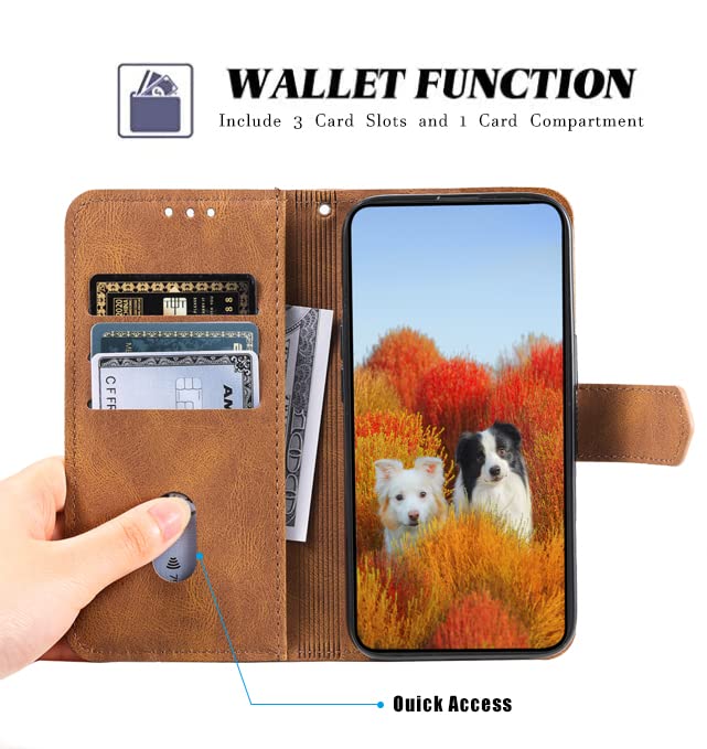 Premium Flip Wallet Case for Samsung Galaxy S7 - Genuine Leather with Credit Card Slots & Kickstand | Business & Travel Essential for Phone Protection & Convenience