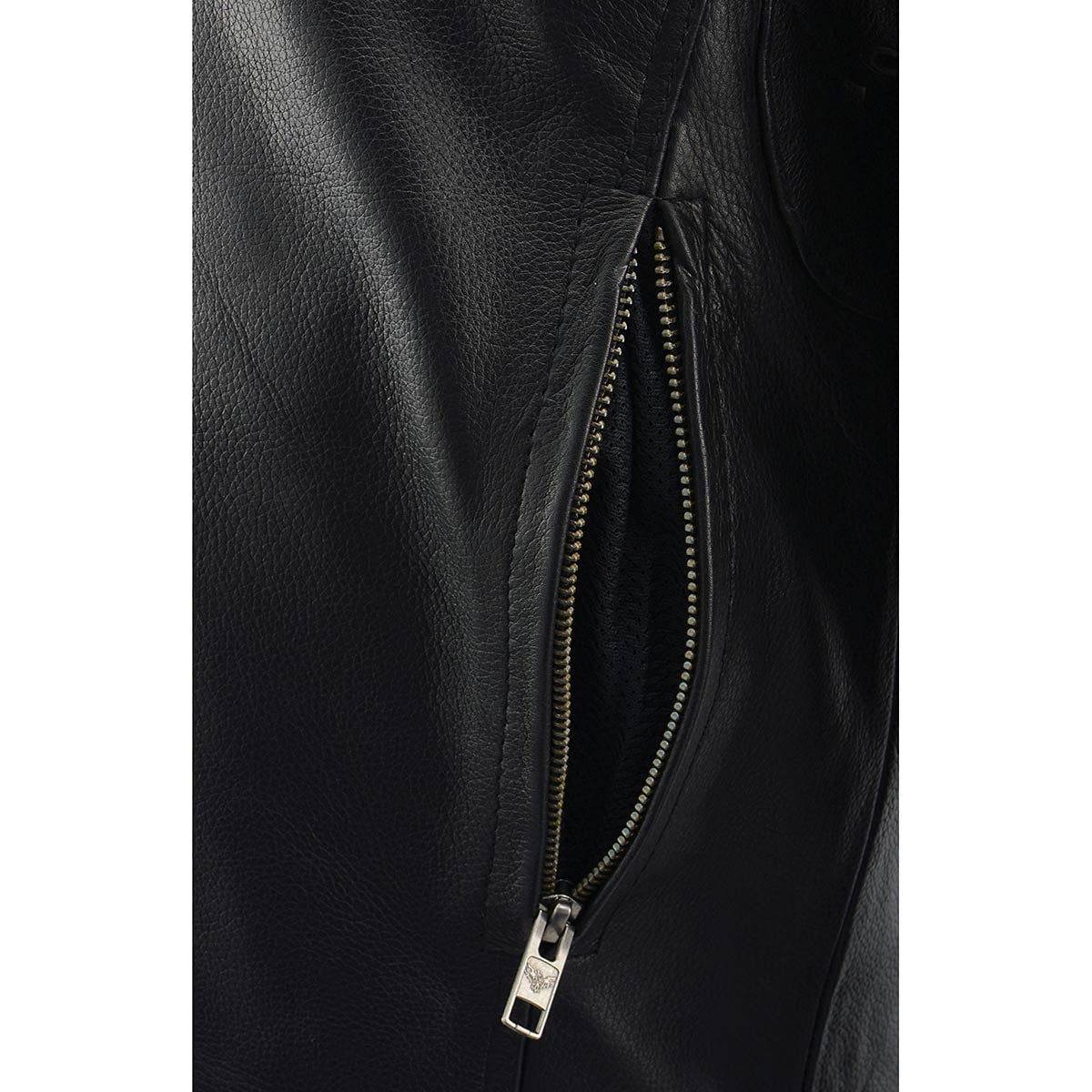 Milwaukee Leather MLM1560 Men's Black Motorcycle Jacket - Long Body & Vented Design for Comfort | Perfect for Riding, Cruising & Motorcycle Enthusiasts