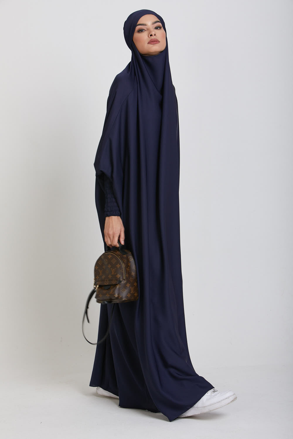 One Piece Full Length Jilbab Prayer Abaya - Royal Navy Blue Modest Islamic Dress for Women | Perfect for Daily Wear, Prayer & Special Occasions