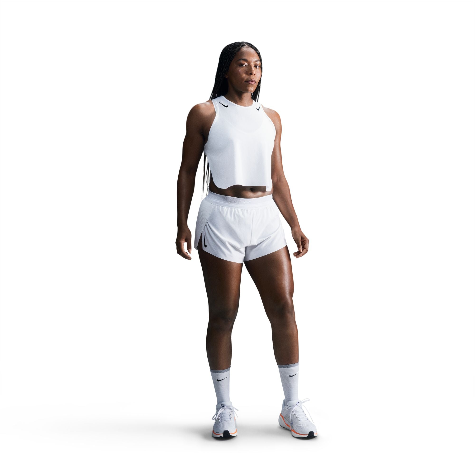 Nike Women's DRI-FIT ADV Aeroswift Mid-Rise Lined Running Shorts - 3-Pack (White/Black) | Moisture-Wicking Athletic Shorts for Running, Gym & Yoga Workouts