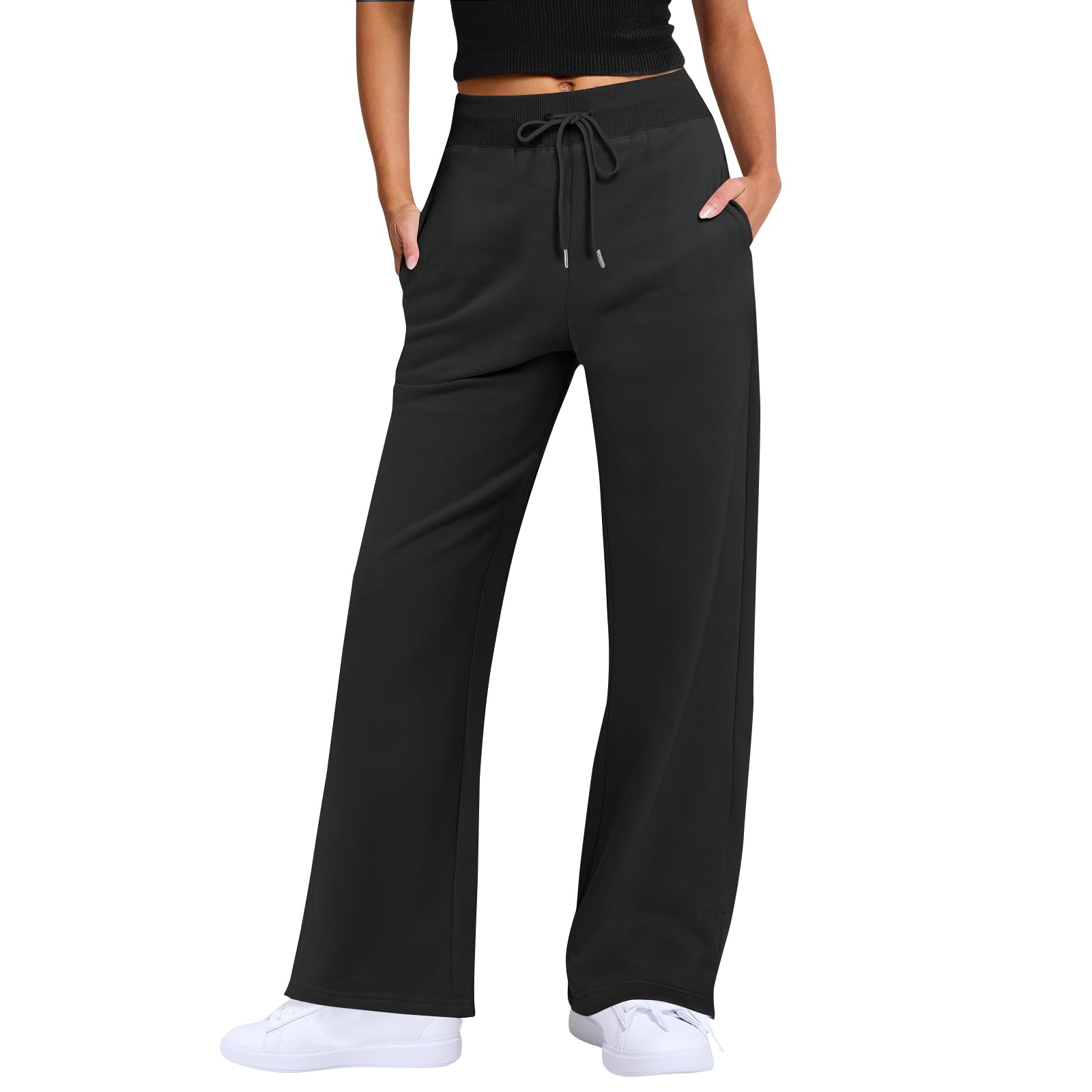 Women's Straight Leg Sweatpants - Soft Stretch Lounge Pants with Pockets | Casual Wide Leg Athletic Pants for Yoga, Running & Home Comfort