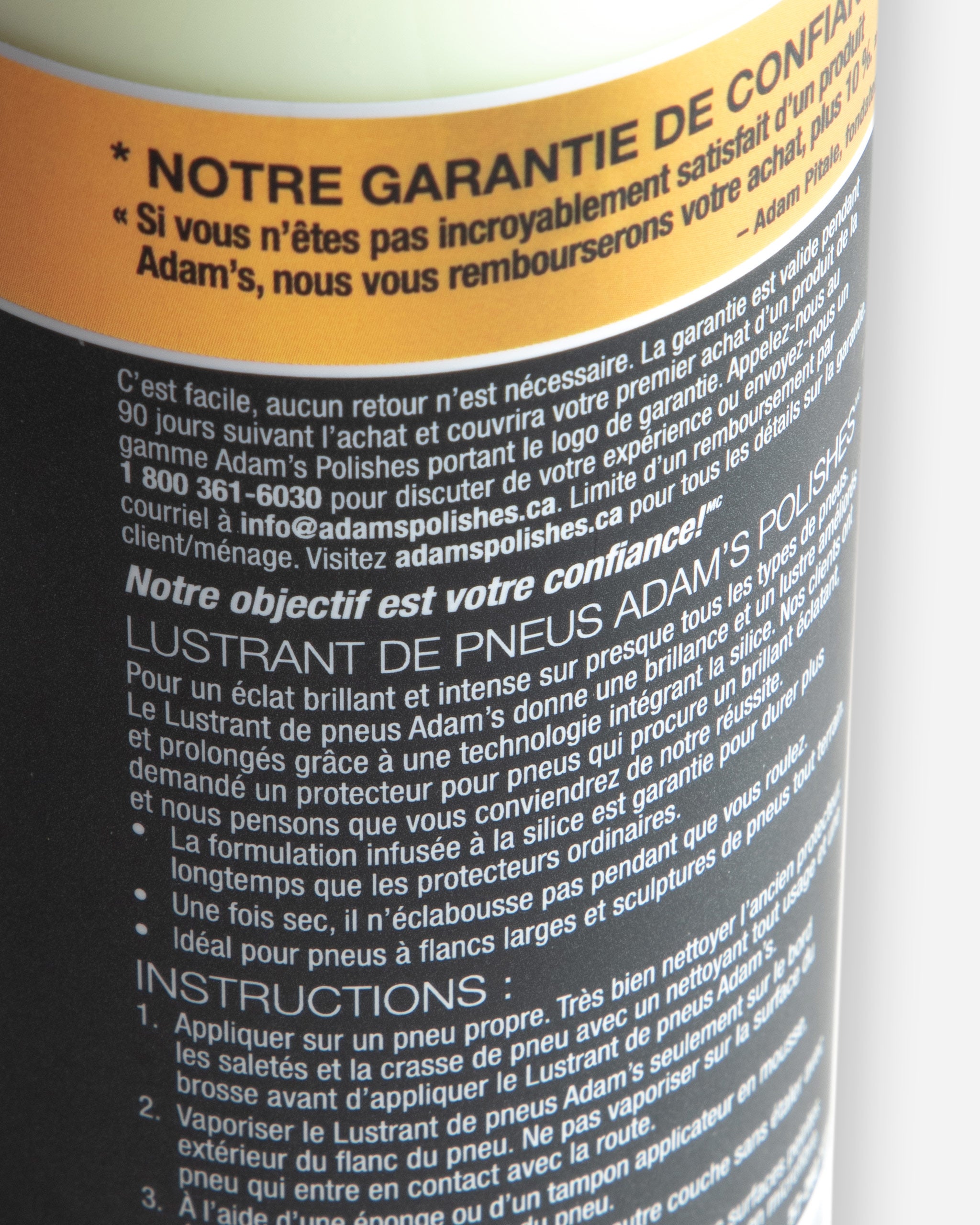 Adam's Premium Tire Shine Spray - Long-Lasting Tire Shine & Protectant for Cars, Trucks & SUVs - Enhances Tire Black & Prevents Cracking - Perfect for Car Detailing, Showroom Shine & Daily Protection