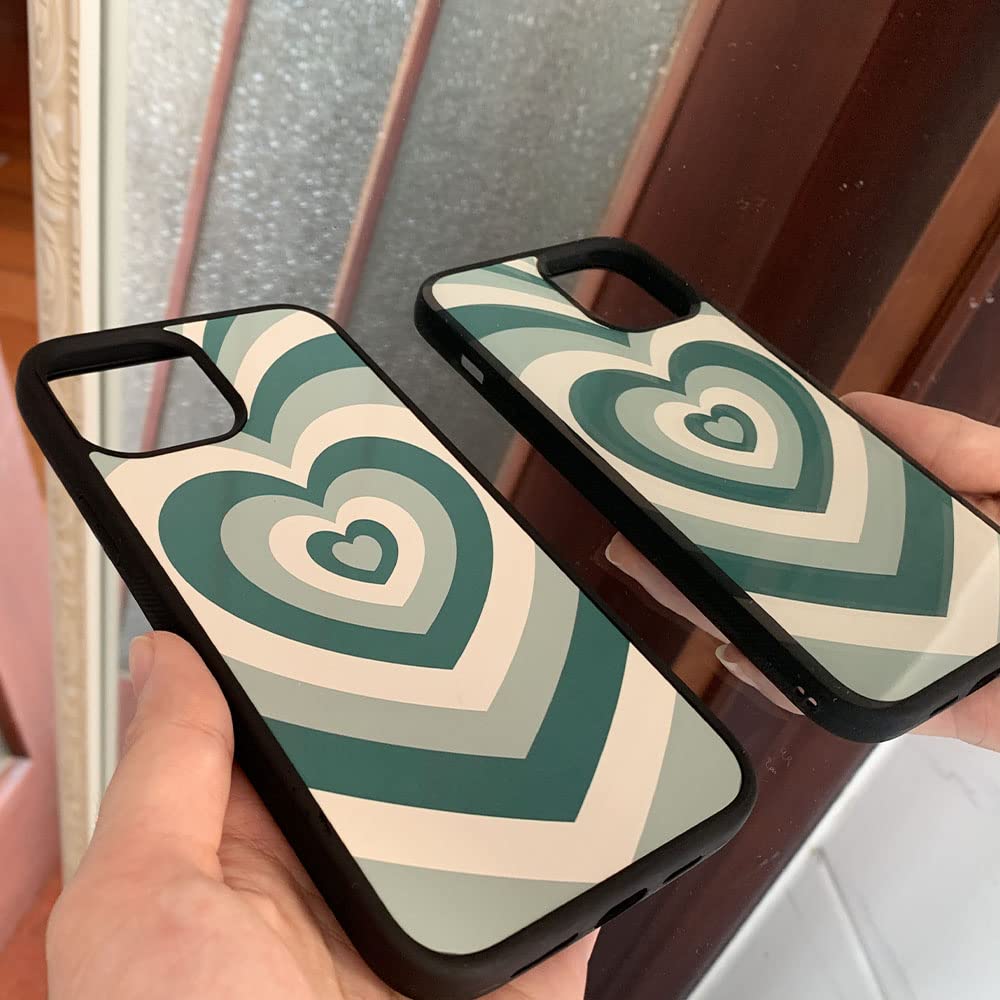Aesthetic Green Heart Phone Case for iPhone 7/8 - Cute Protective Cover with Trendy Design | Perfect for Everyday Use, School, Work & Travel