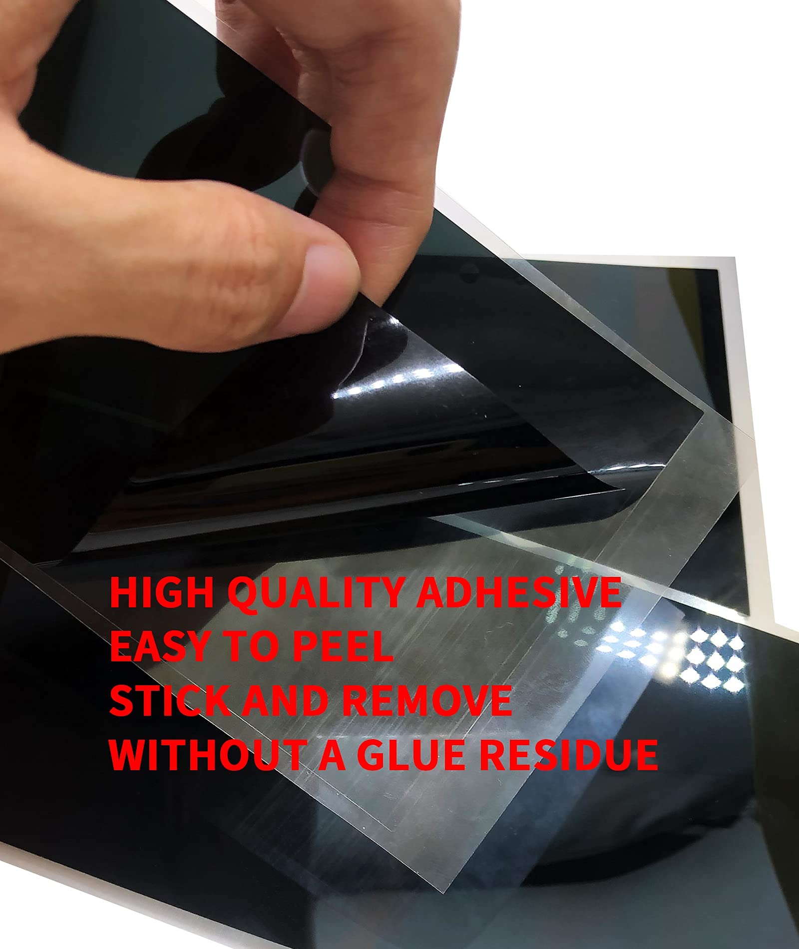 Birllaid Static Clings Dimmer Sheets - 6x3 Inch (Pack of 3) | Black Light Blocking Stickers for Electronics | PET Material | Single Use Square LED Dimming Film - Perfect for Reducing Glare on TVs, Monitors & Digital Displays