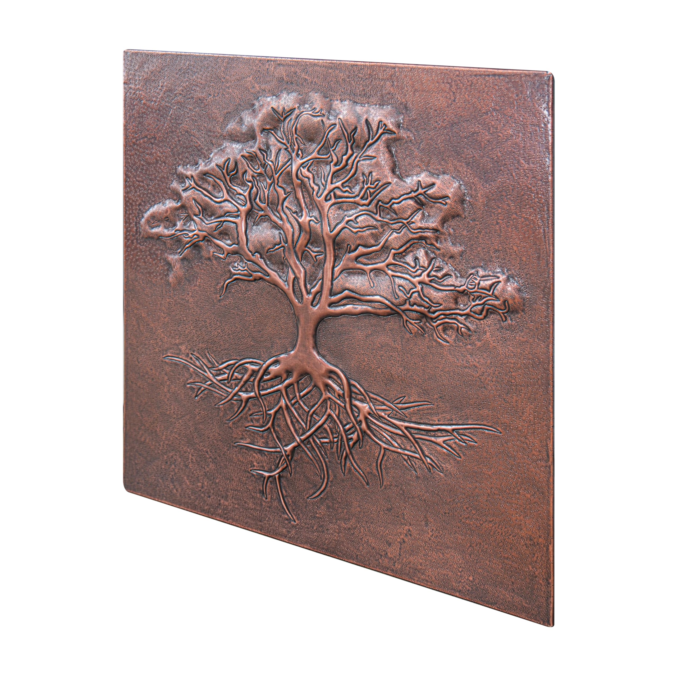 Handmade Copper Backsplash Tile - Tree with Roots Design, Custom Kitchen Backsplash Panel for Indoor & Outdoor Wall Decor (Brown) | Perfect for Farmhouse, Rustic, and Modern Home Decor
