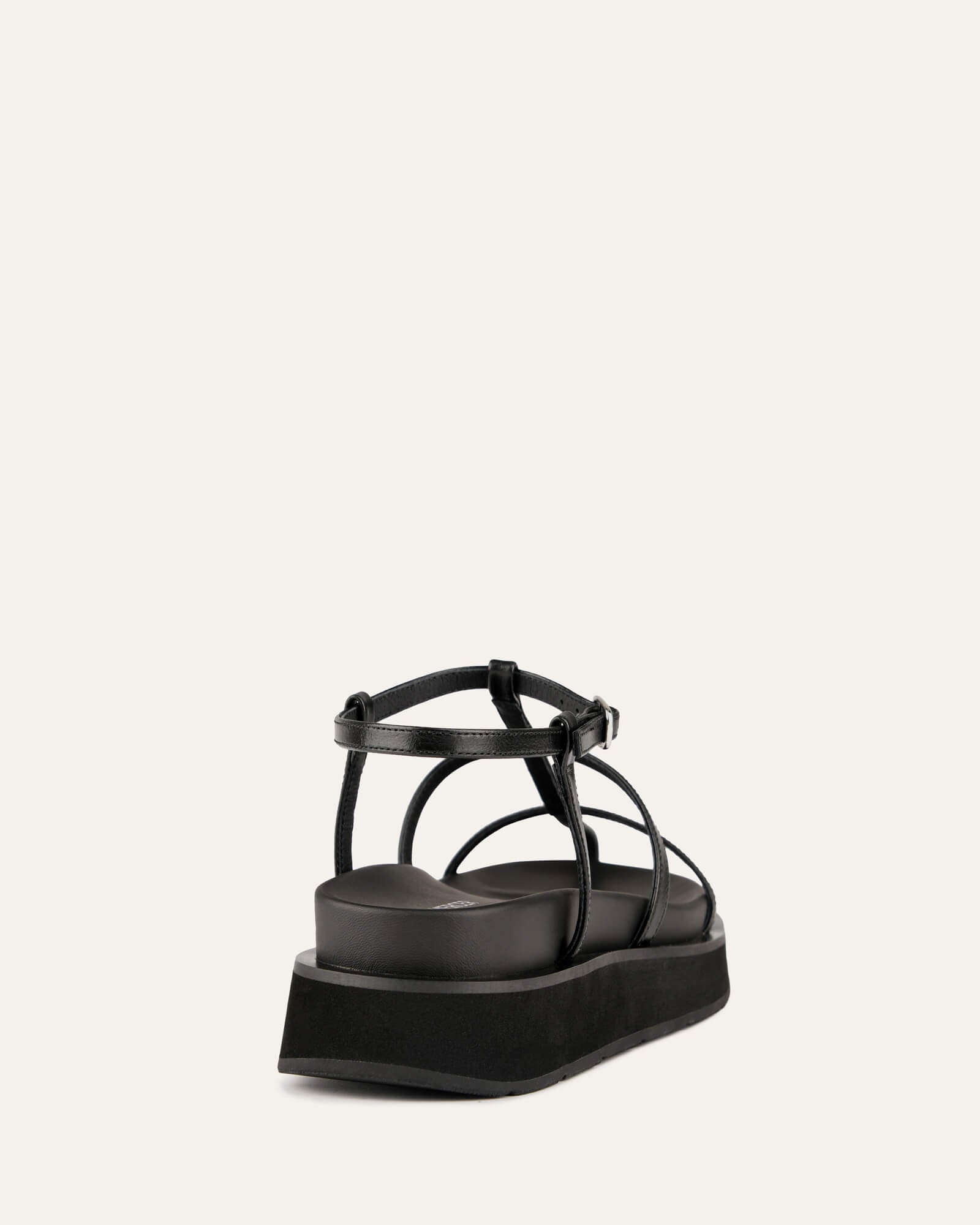 MINA Women's Black Leather Flat Sandals - Comfortable Casual Summer Shoes for Beach, Walking & Travel