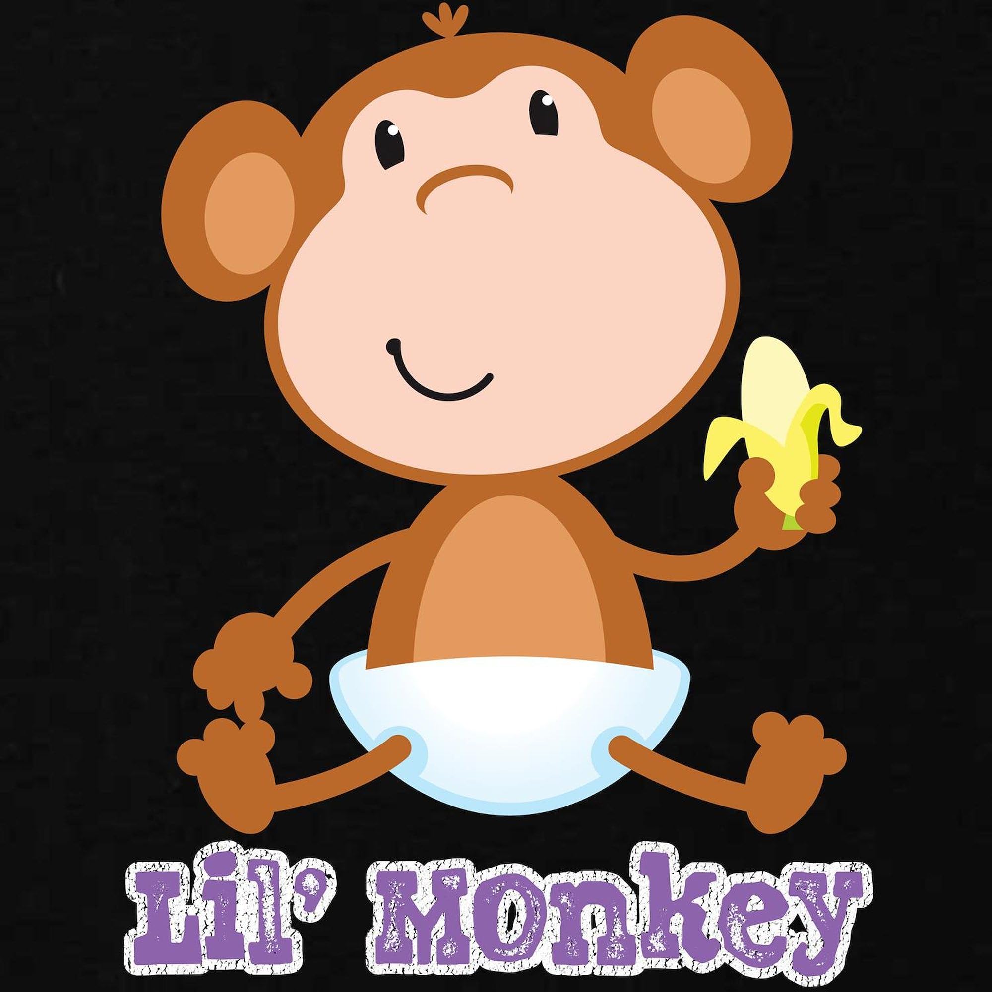 Lil' Monkey Smile Maternity Dark T-Shirt for Women - Ruched Side Design, Comfortable Pregnancy Tee - Perfect for Casual Wear, Baby Showers & Maternity Photos