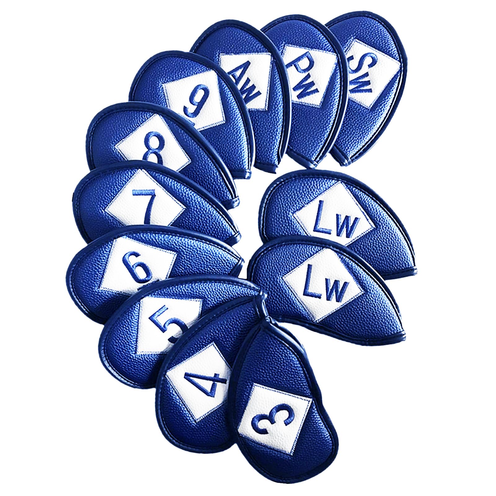 Premium 12-Piece Synthetic Leather Golf Iron Head Covers Set - Universal Fit for All Major Iron Clubs | Durable Protection for Golf Equipment | Perfect Golf Gift for Men & Women | Ideal for Driving Range, Course Play & Club Storage