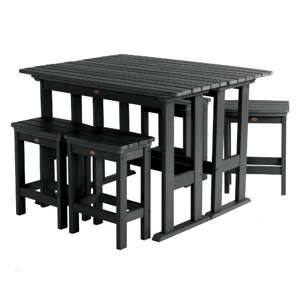 Lehigh 6-Piece Counter Height Balcony Patio Set - Outdoor Dining & Relaxing Furniture for Small Spaces