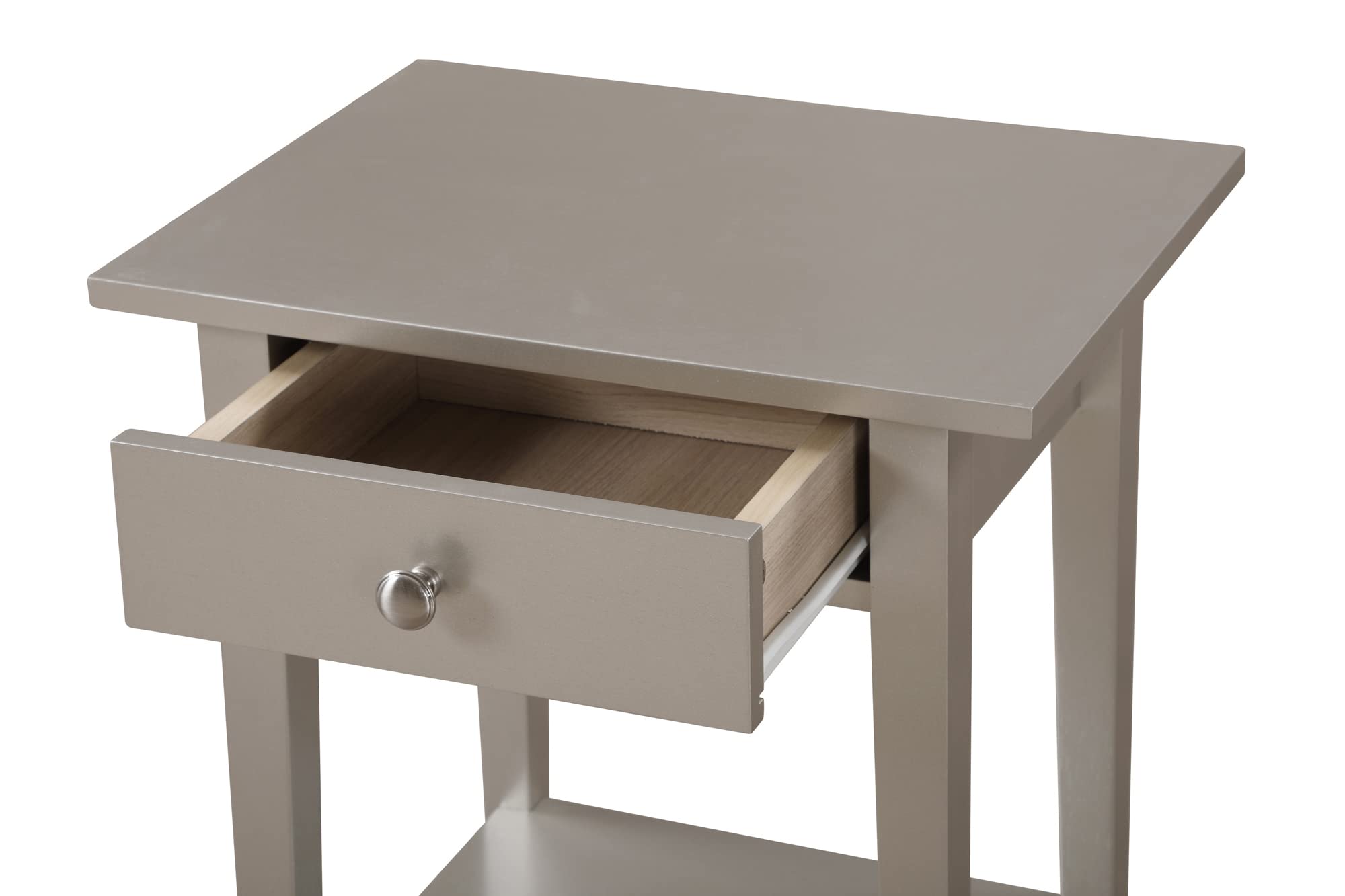 Dalton 1-Drawer Silver Champagne Nightstand - 28