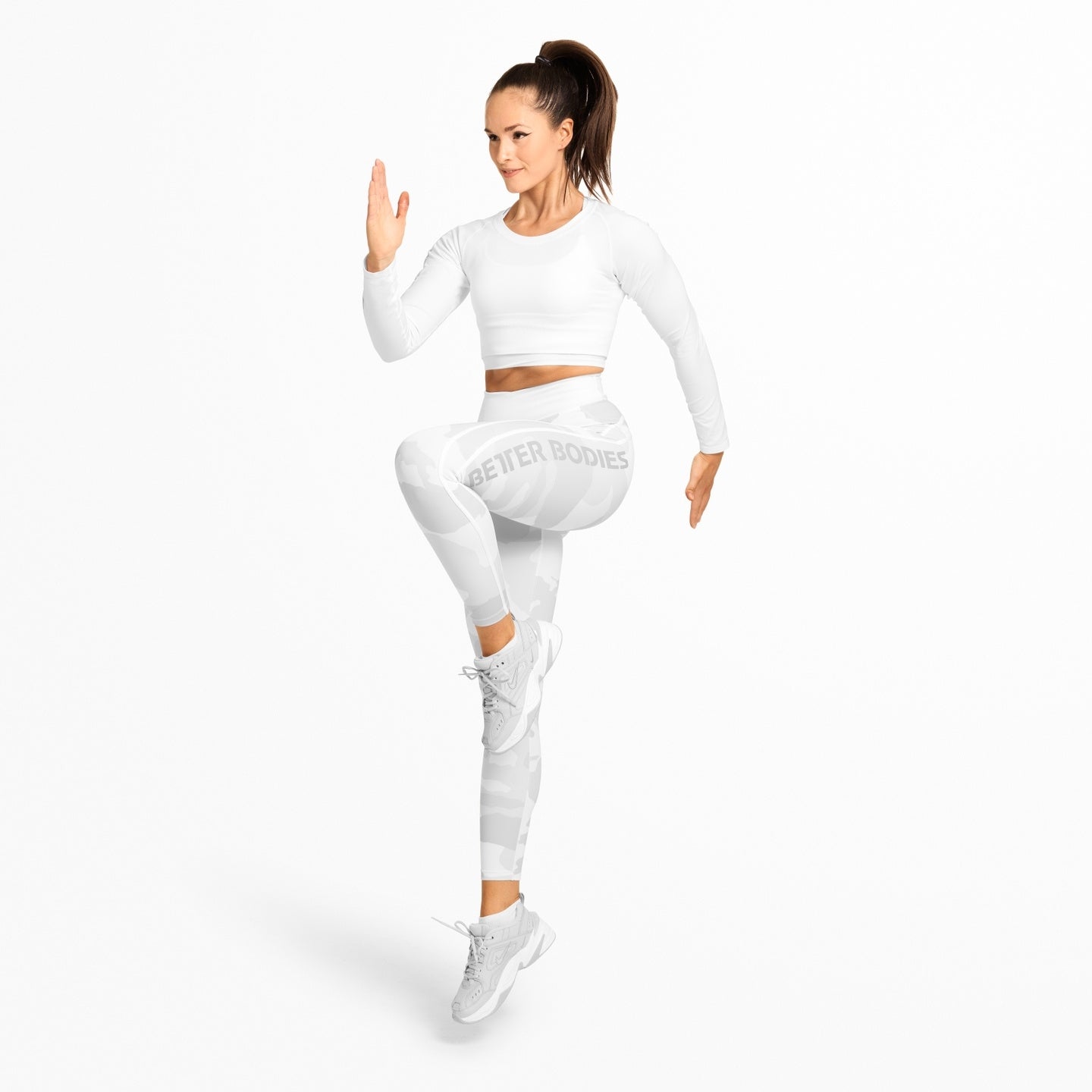 Better Bodies Camo High Waist Tights - White Camo Print for Women | Yoga, Running & Workout Leggings | Comfortable & Stylish Activewear