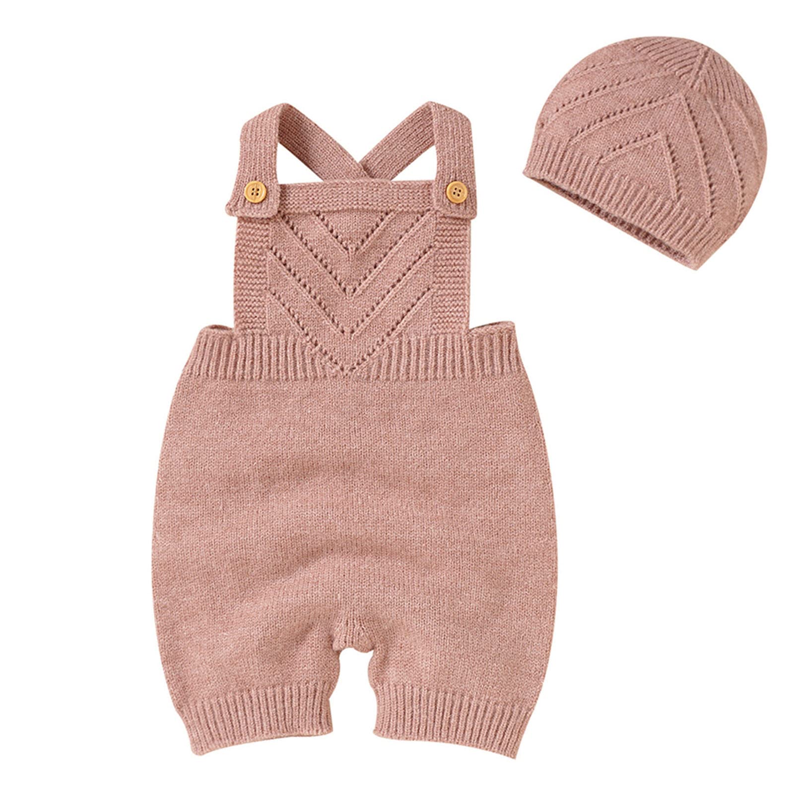 ZHICHUANG Newborn Baby Knit Romper - 100% Cotton Sleeveless Jumpsuit for Boys & Girls | Soft Winter Warm Infant Clothes | Perfect for Family Photos, Holiday Outfits & Cozy Home Wear