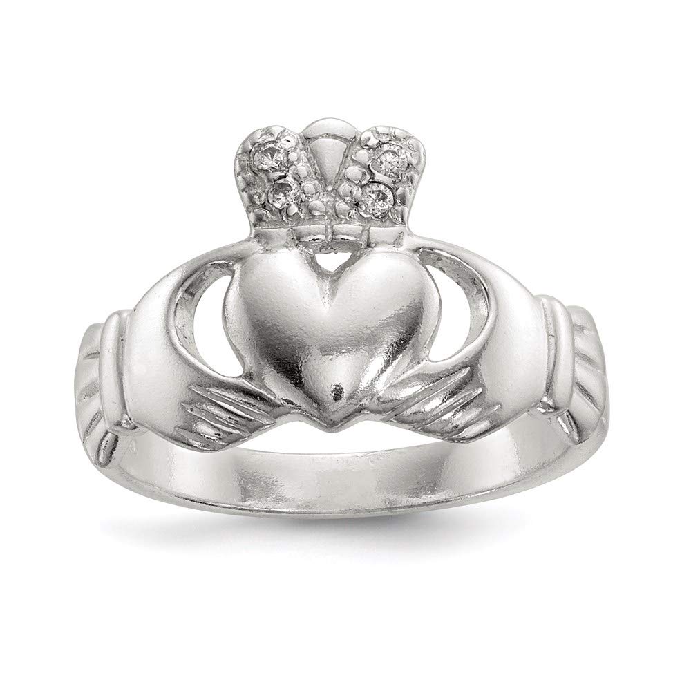 925 Sterling Silver Cubic Zirconia Claddagh Ring for Women - Elegant Irish Love Knot Jewelry - Perfect Gift for Her, Anniversary, Valentine's Day & Special Occasions