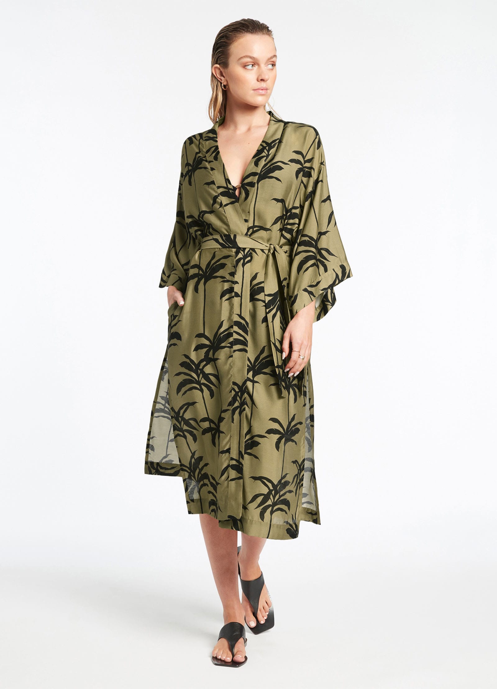 Premium Olive Green Beach Robe for Women - Soft & Lightweight Cover Up - Perfect for Poolside, Spa, and Vacation Wear