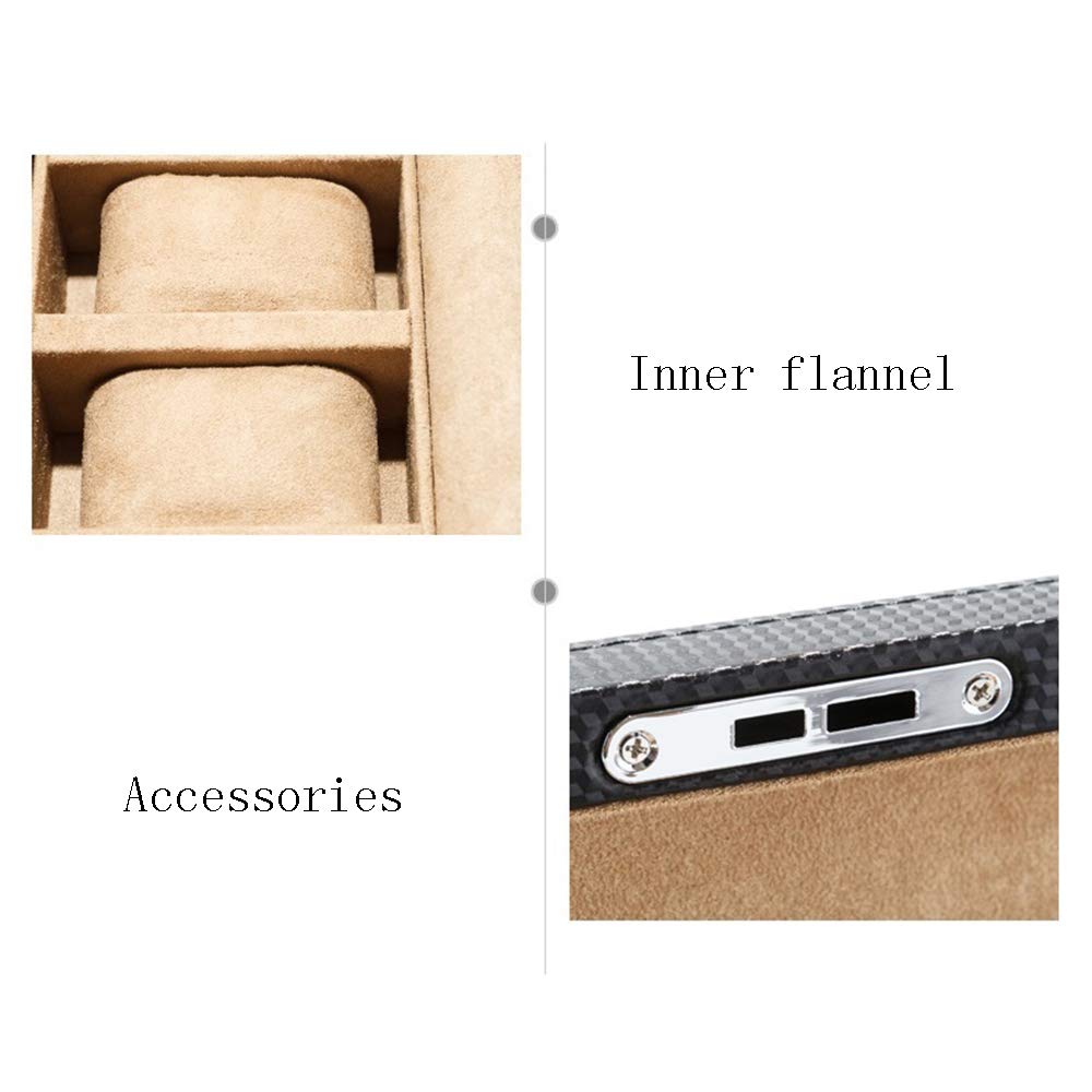 Premium Handmade Carbon Fiber & Genuine Leather Watch Box - Wooden Mechanical Watch Display Case with Lock - 6 Watch Storage Organizer for Men - Yellow & Dark Brown Interior - Perfect for Watch Collectors & Gift Giving