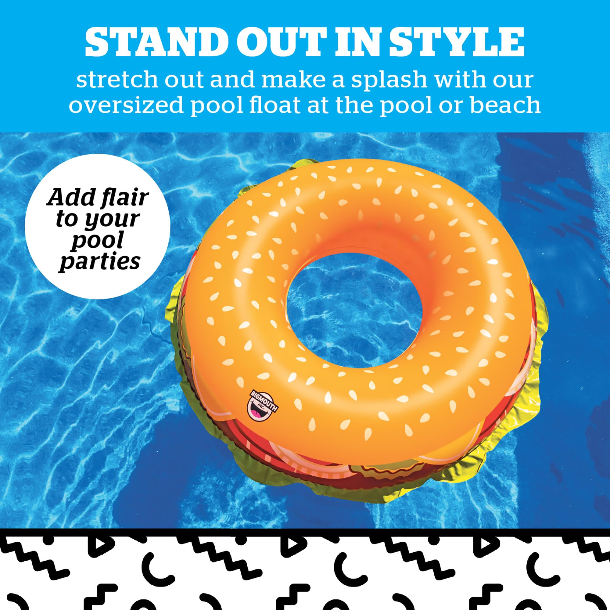 BigMouth Inc. 4' Wide Inflatable Pool Float Tube - Blow Up Swim Ring for Adults & Kids - Summer Water Toy for Pool Party, Beach, Lake & Backyard Fun