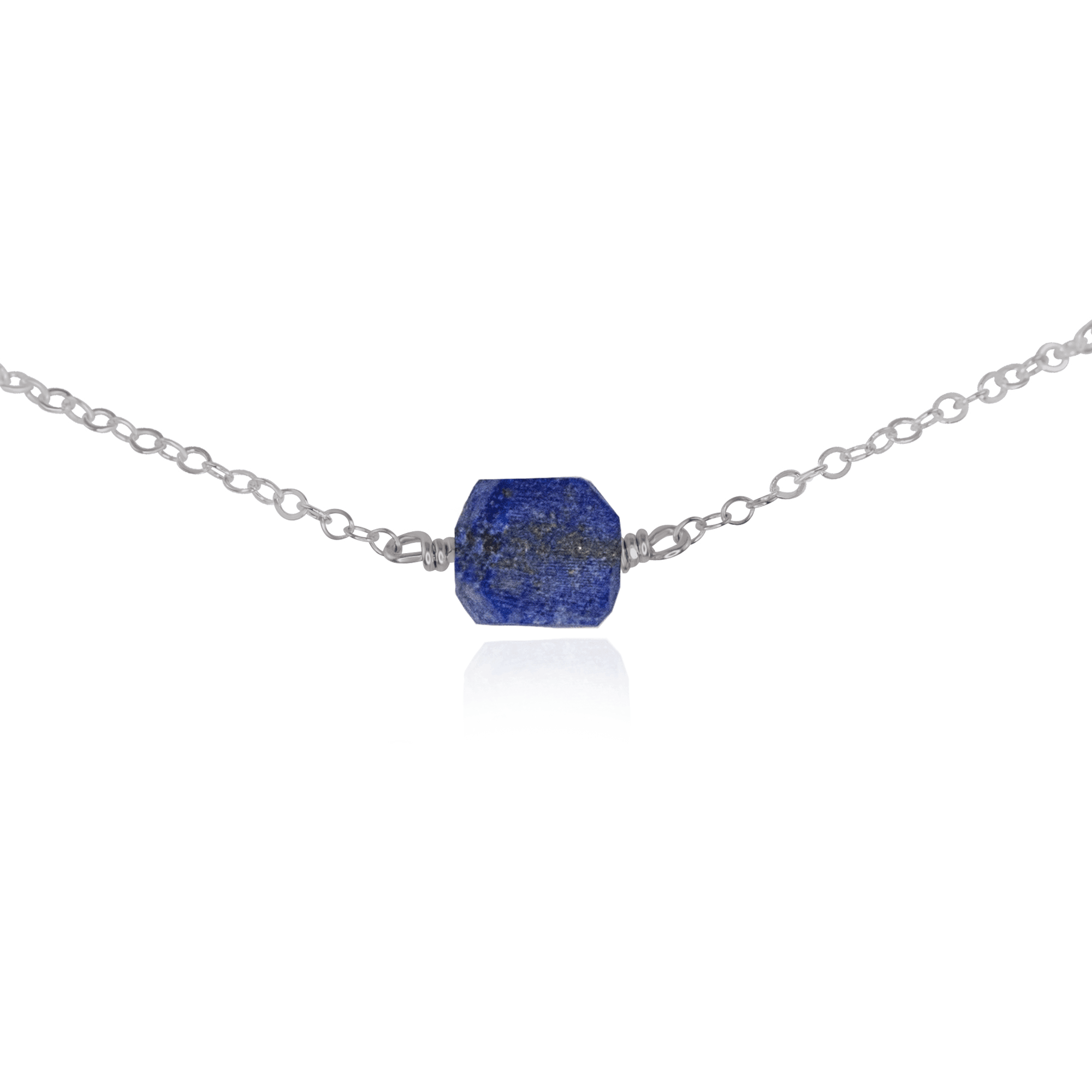 Natural Raw Lapis Lazuli Crystal Beaded Choker Necklace - Healing Stone Jewelry for Women, Meditation & Spiritual Gifts