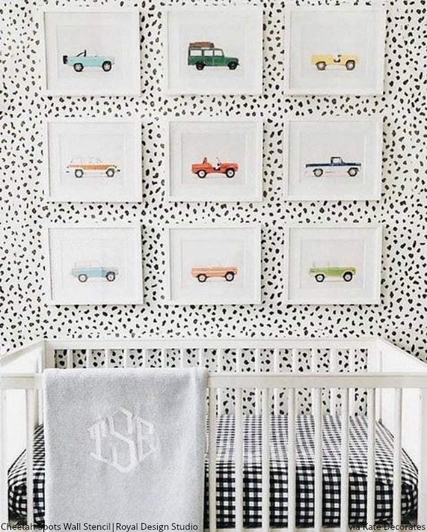 Cheetah Spots Wall Stencil - Reusable DIY Painting Template for Home Decor, Kids Room & Nursery - Create Wild Animal Prints on Walls, Furniture & Crafts