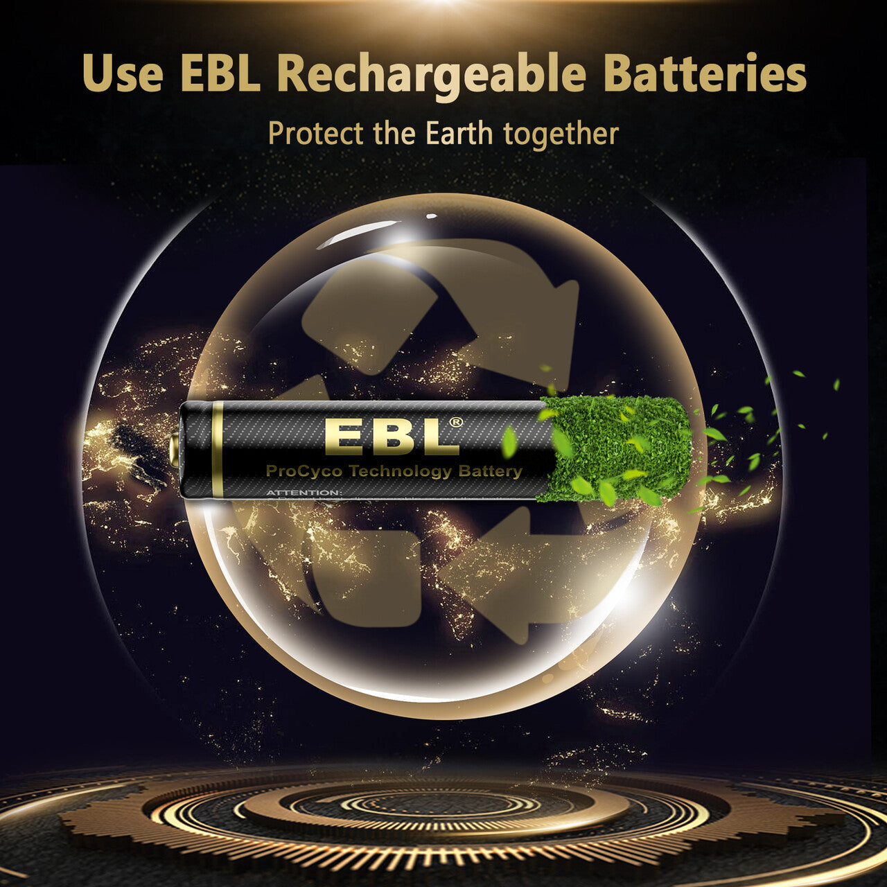 EBL Gold Pro Rechargeable AAA Batteries 8-Pack - High Capacity 1100mAh Ni-MH Battery with USB Charger - Perfect for Cameras, Toys, Flashlights & Electronic Devices