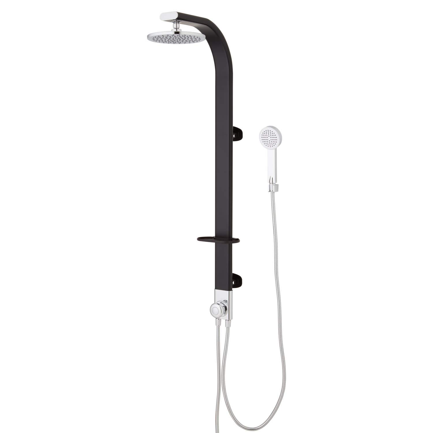 Signature Hardware 426006 Tilley Outdoor Shower Panel with Adjustable Hand Shower - Matte Black Finish - Perfect for Poolside, Backyard, and Garden Use