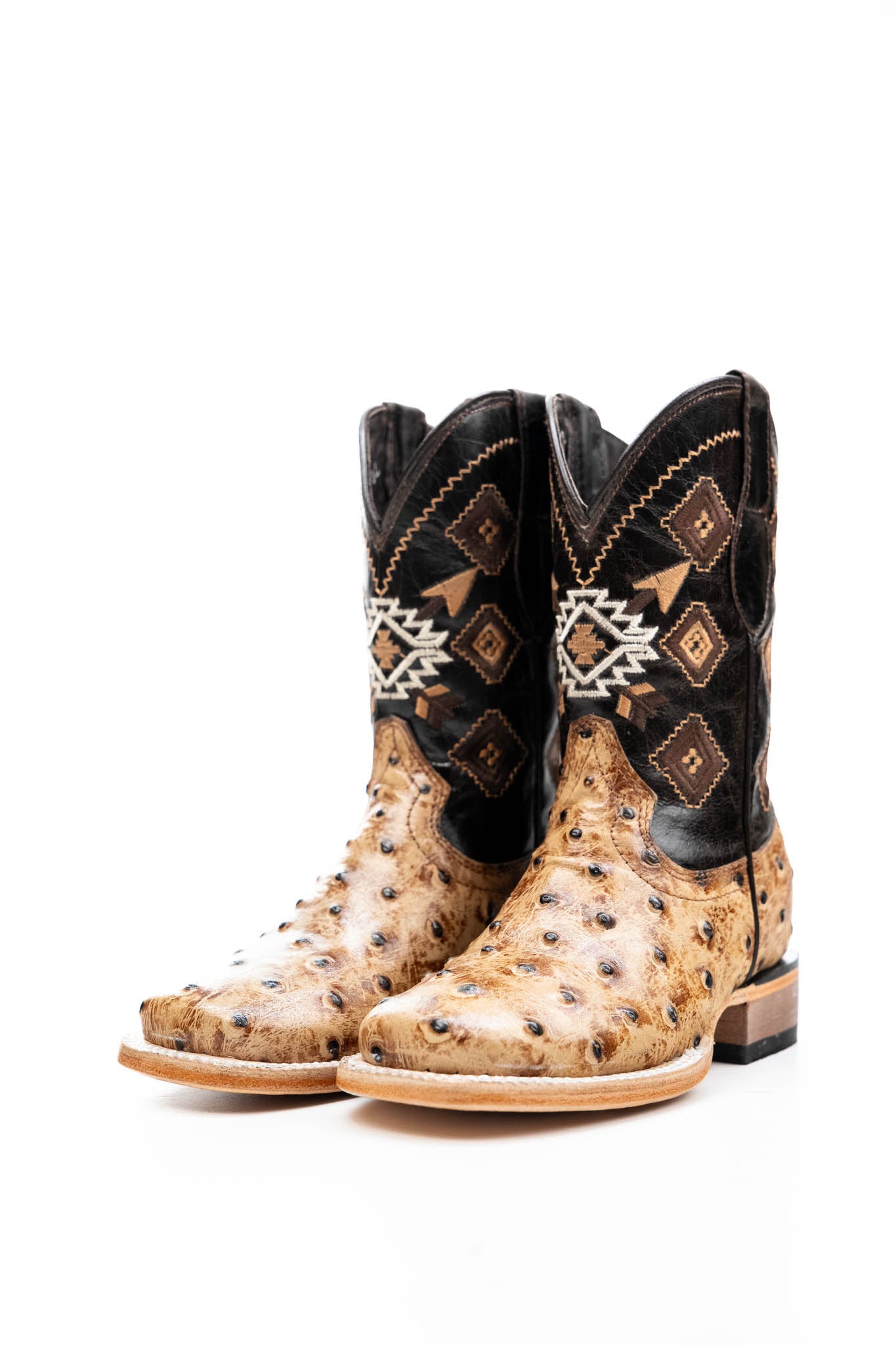 Little Ostrich Pro Rodeo Kids Boots - Western Style Cowboy Boots for Boys & Girls - Durable Leather Riding Boots for Rodeo, Horseback Riding & Country Fashion