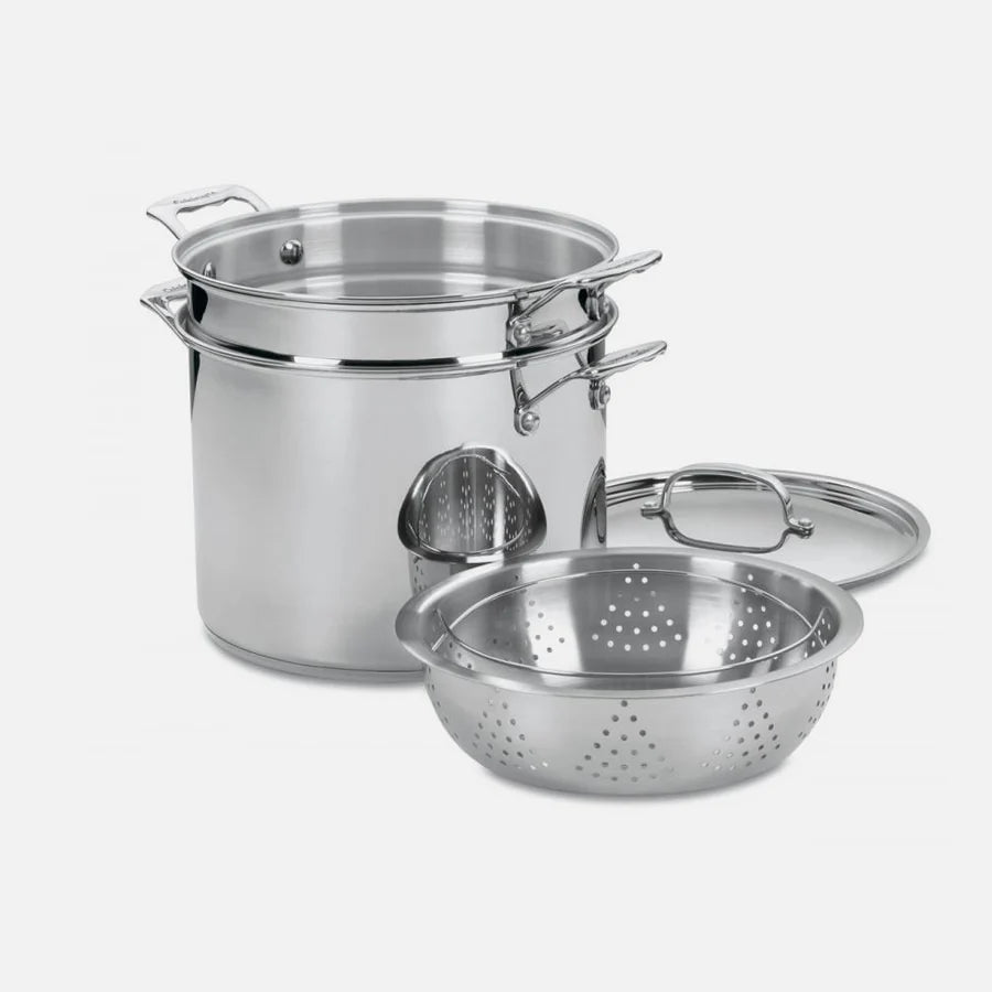 Premium Pasta & Steamer Set - 3-Piece Stainless Steel Cookware for Healthy Meals | Perfect for Homemade Pasta, Vegetables & Seafood | Ideal for Kitchen, Camping & Meal Prep