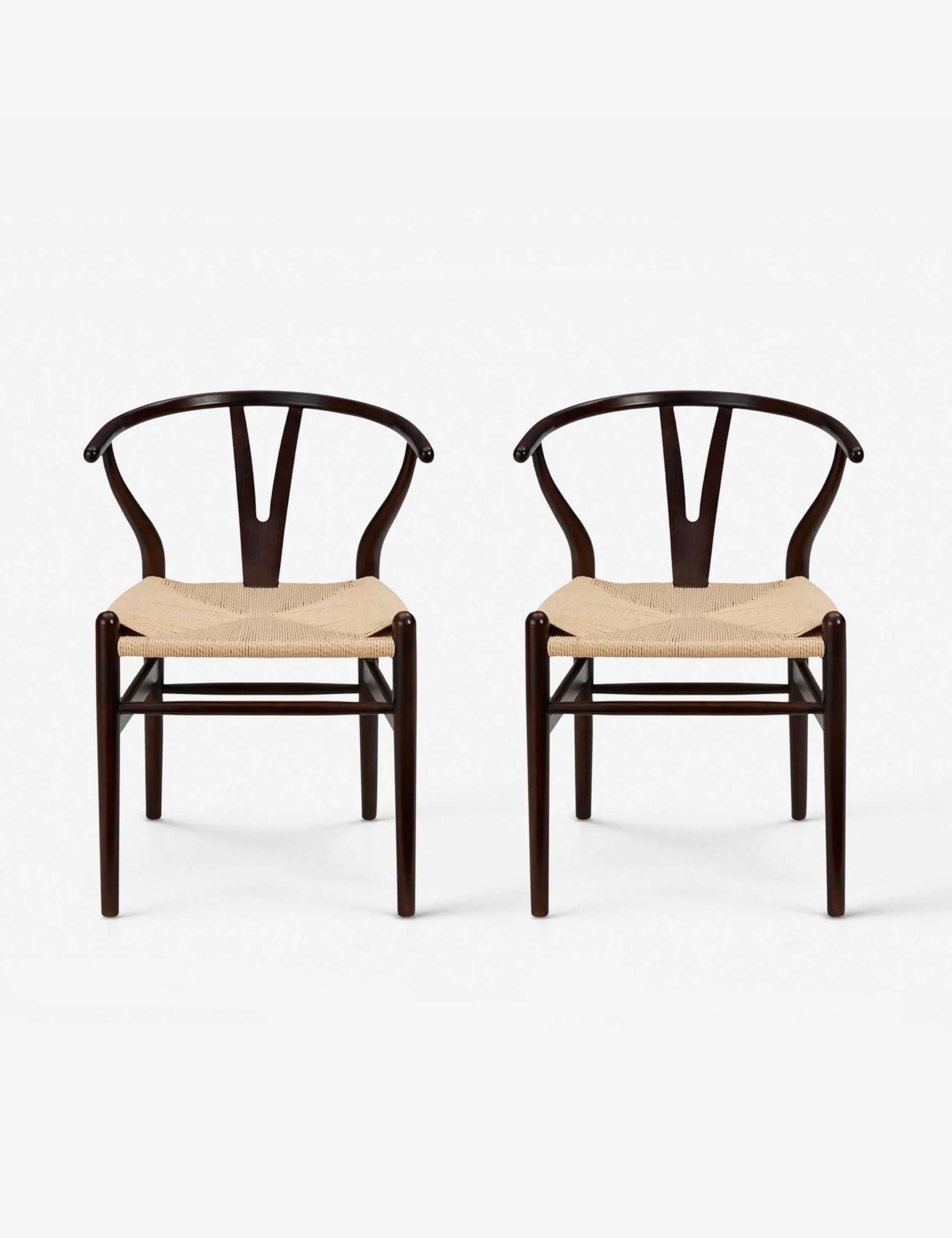 Modern Cylia Dining Chairs Set of 2 - Mid Century Style Wooden Kitchen Chairs with Upholstered Seat - Perfect for Dining Room, Kitchen, Breakfast Nook & Home Office
