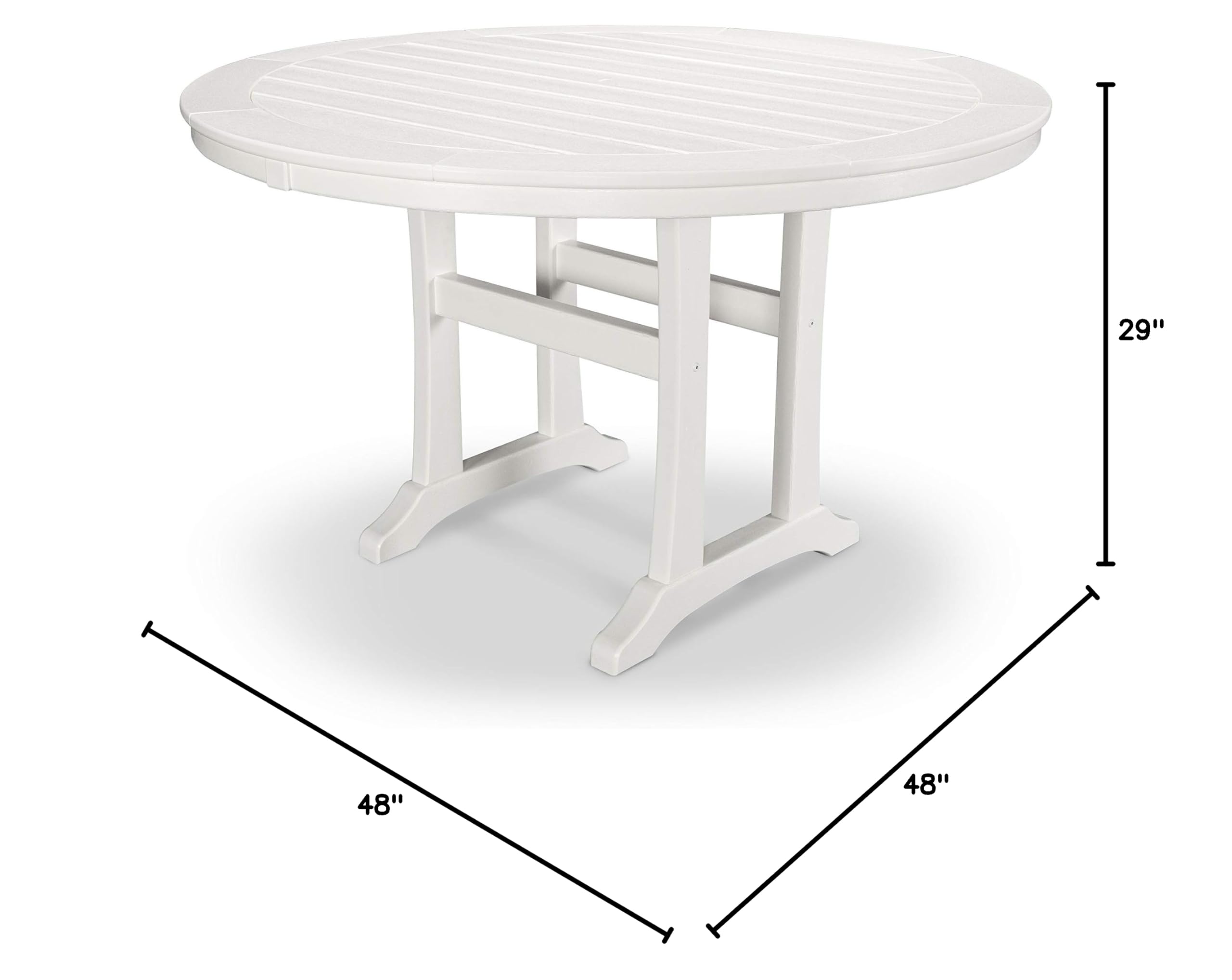 POLYWOOD® White Outdoor Dining Table - Perfect for Patio, Garden, and Poolside Gatherings