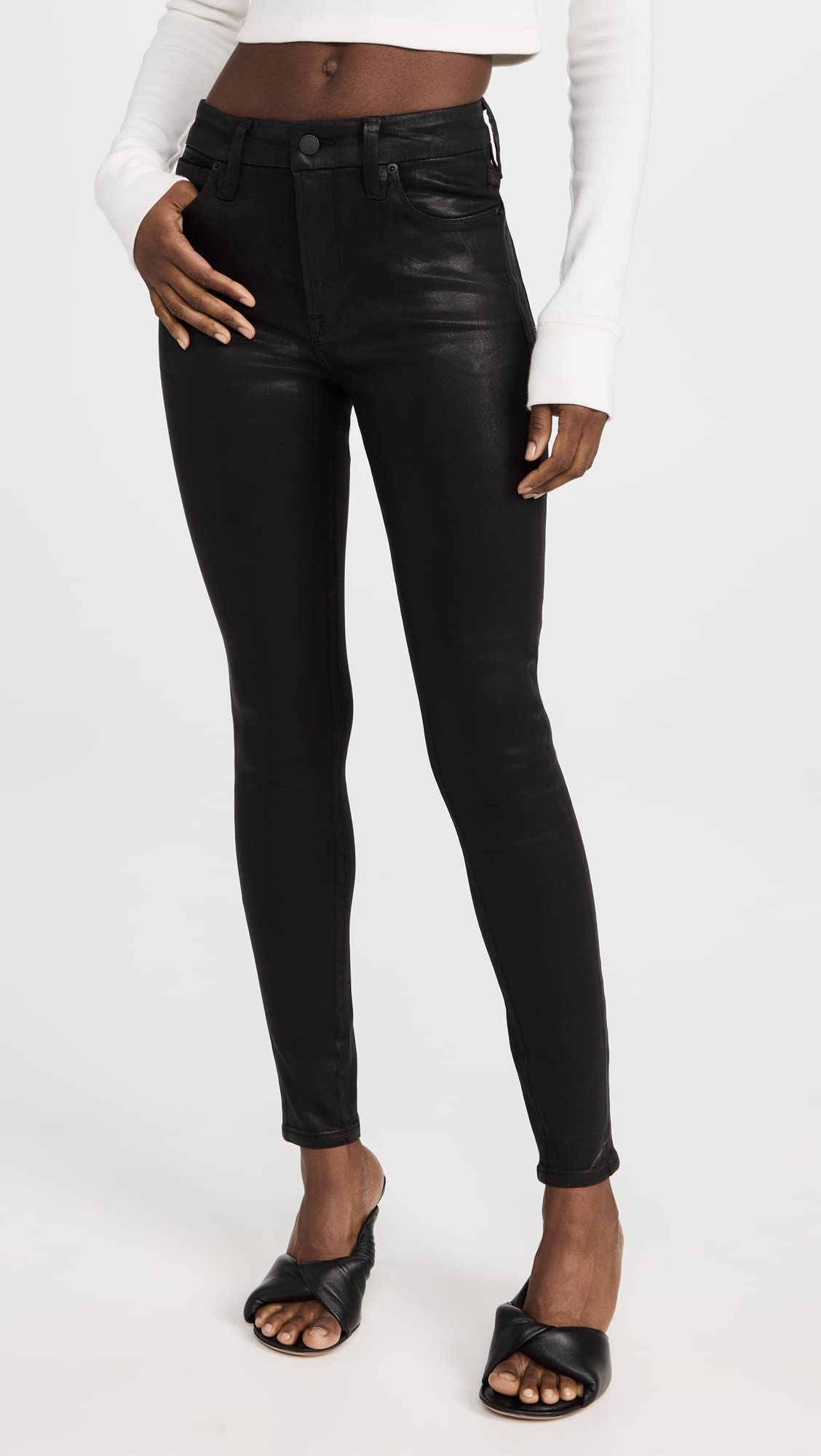 Good American Women's Good Legs Jeans - High Waist Skinny Jeans for Women, Stretch Denim Pants with Slimming Fit | Perfect for Casual Wear, Night Out & Everyday Style