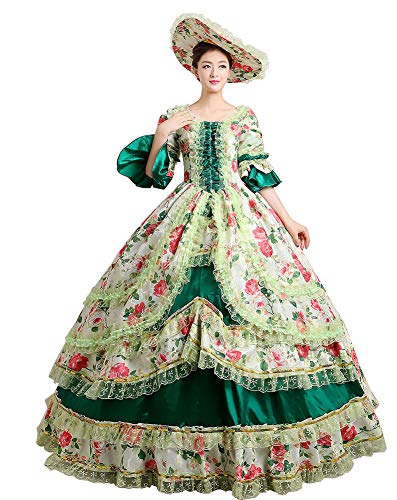 Zukzi Women's Gothic Victorian Ball Gown - Elegant Prom Dress for Masquerade Parties, Palace Themed Events & Renaissance Fairs | Plus Size Options Available | Perfect for Halloween Costumes, Cosplay & Formal Occasions
